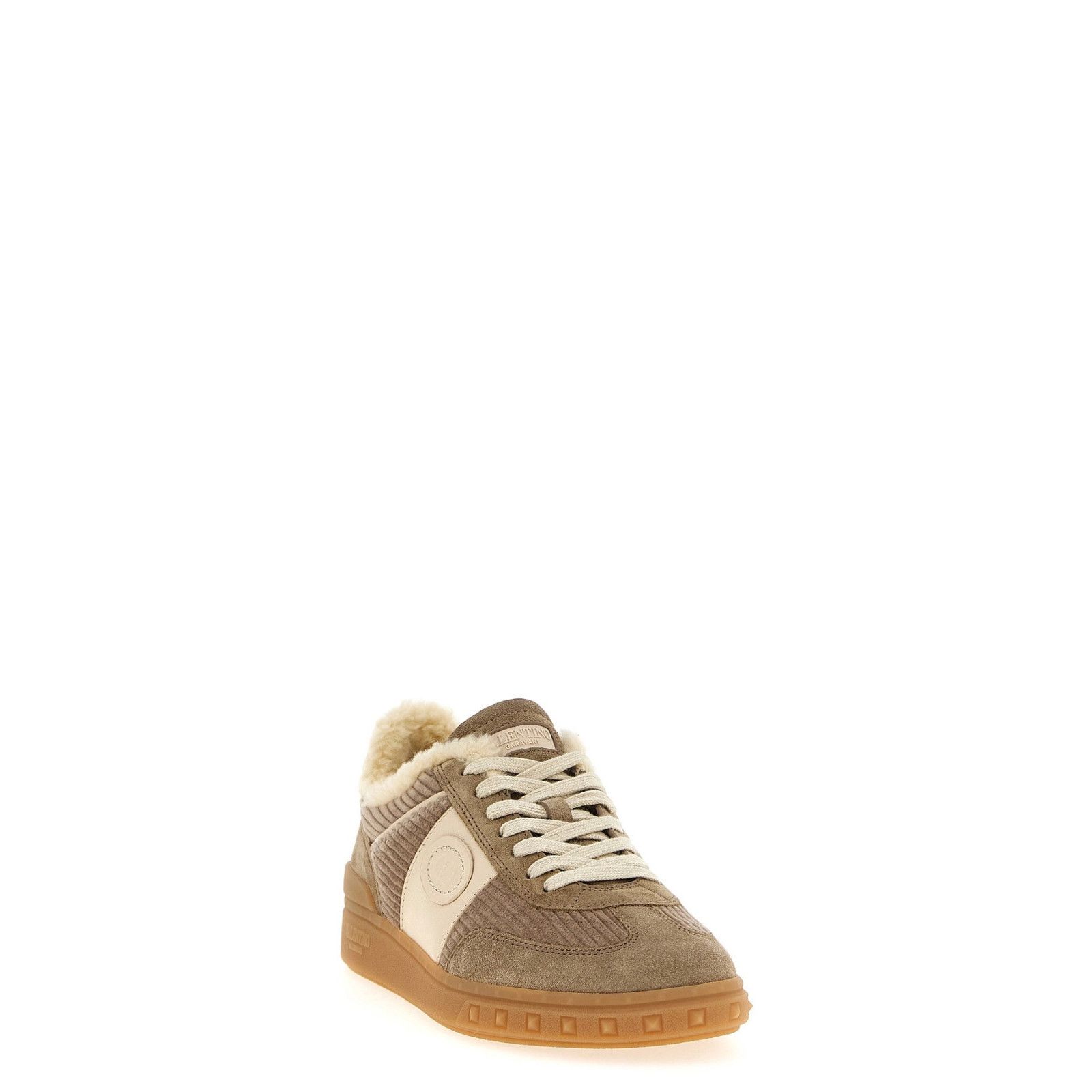 VALENTINO GARAVAN Upvillage Beige Leather/Fur Sneakers New &
