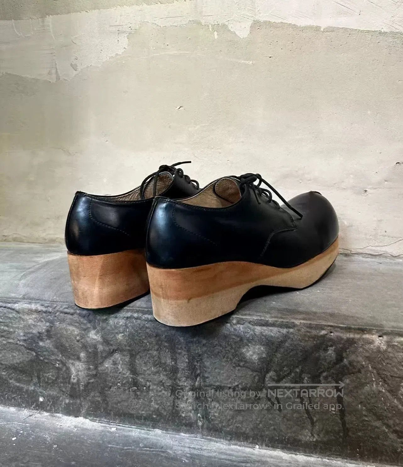Masaki Matsushima Masaki Matsushima 1994 Wooden Sole Leather Boots. Size US 7 / IT 37 - 5 Thumbnail