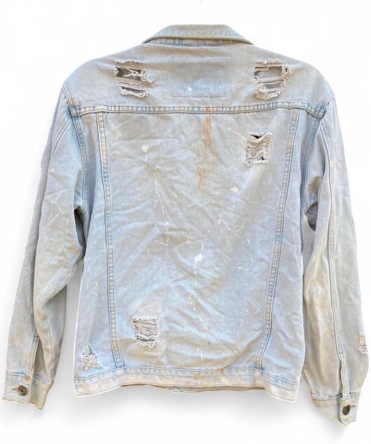 Other Rolling Paper Light Wash Distressed Jean Jacket Size M / US 6-8 / IT 42-44 - 2 Thumbnail