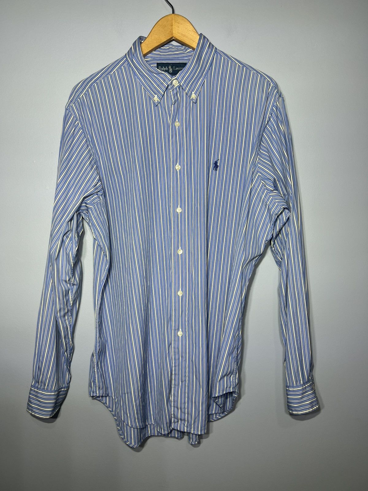 Polo Ralph Lauren Polo Ralph Lauren Shirt Mens 16.5 34/35 Blue Yellow Striped Size US L / EU 52-54 / 3 - 2 Thumbnail