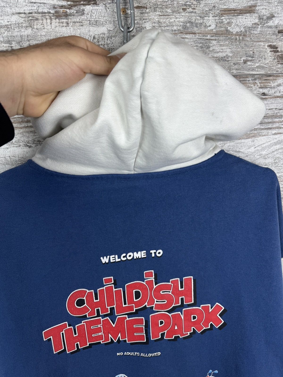 Designer × Vintage Childish Theme Park Hoodie Big Logo Blue Mens Vintage rare Size US S / EU 44-46 / 1 - 14 Thumbnail