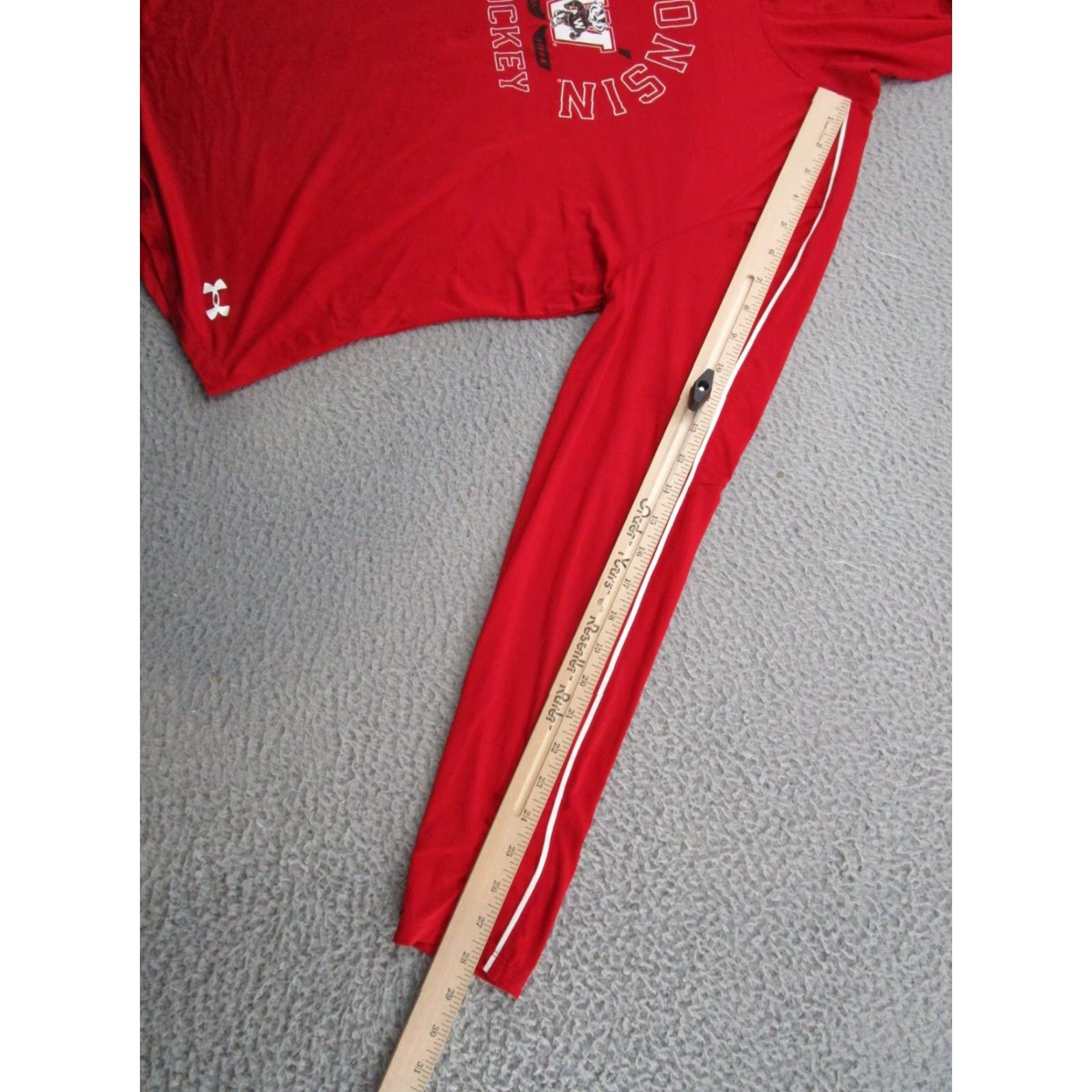 Under Armour VINTAGE Under Armour Wisconsin Badgers Hockey Lightweight Red Hoodie Women's L Size L / US 10 / IT 46 - 7 Thumbnail