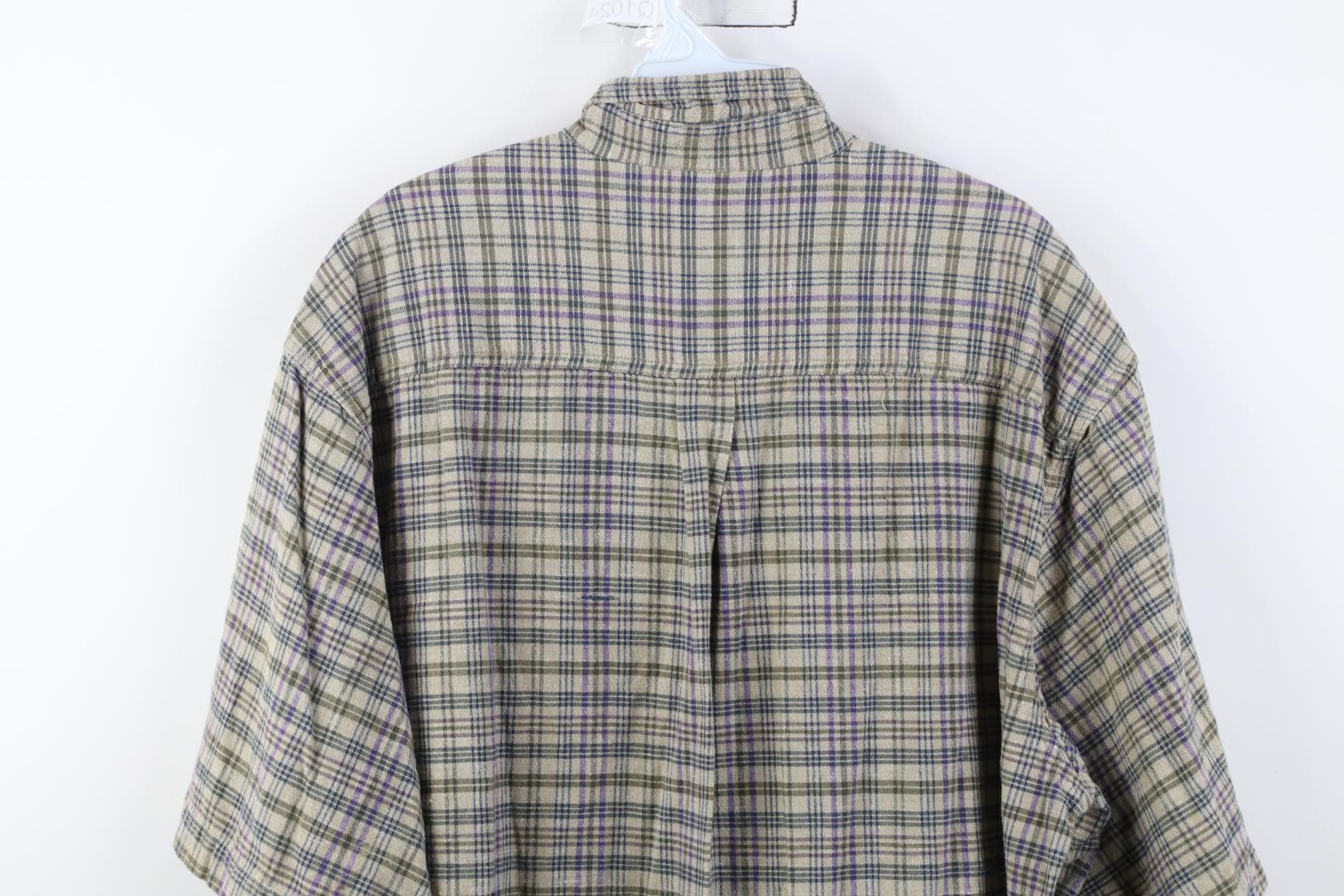 Vintage Vintage 90s Streetwear Linen Blend Baggy Collared Down Shirt Size US XL / EU 56 / 4 - 13 Thumbnail