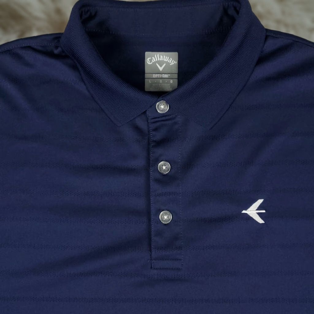 Callaway Callaway Polo Shirt Mens Large Navy Striped Opti Dri Fit Golf Short Sleeve Shirt Polo Blue Men Size US L / EU 52-54 / 3 - 1 Thumbnail