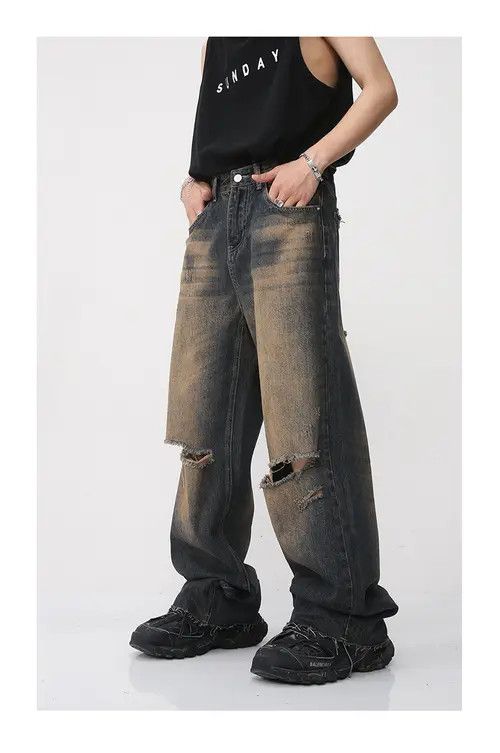 Other Vintage washed distressed raw-edge jeans Size US 32 / EU 48 - 3 Thumbnail