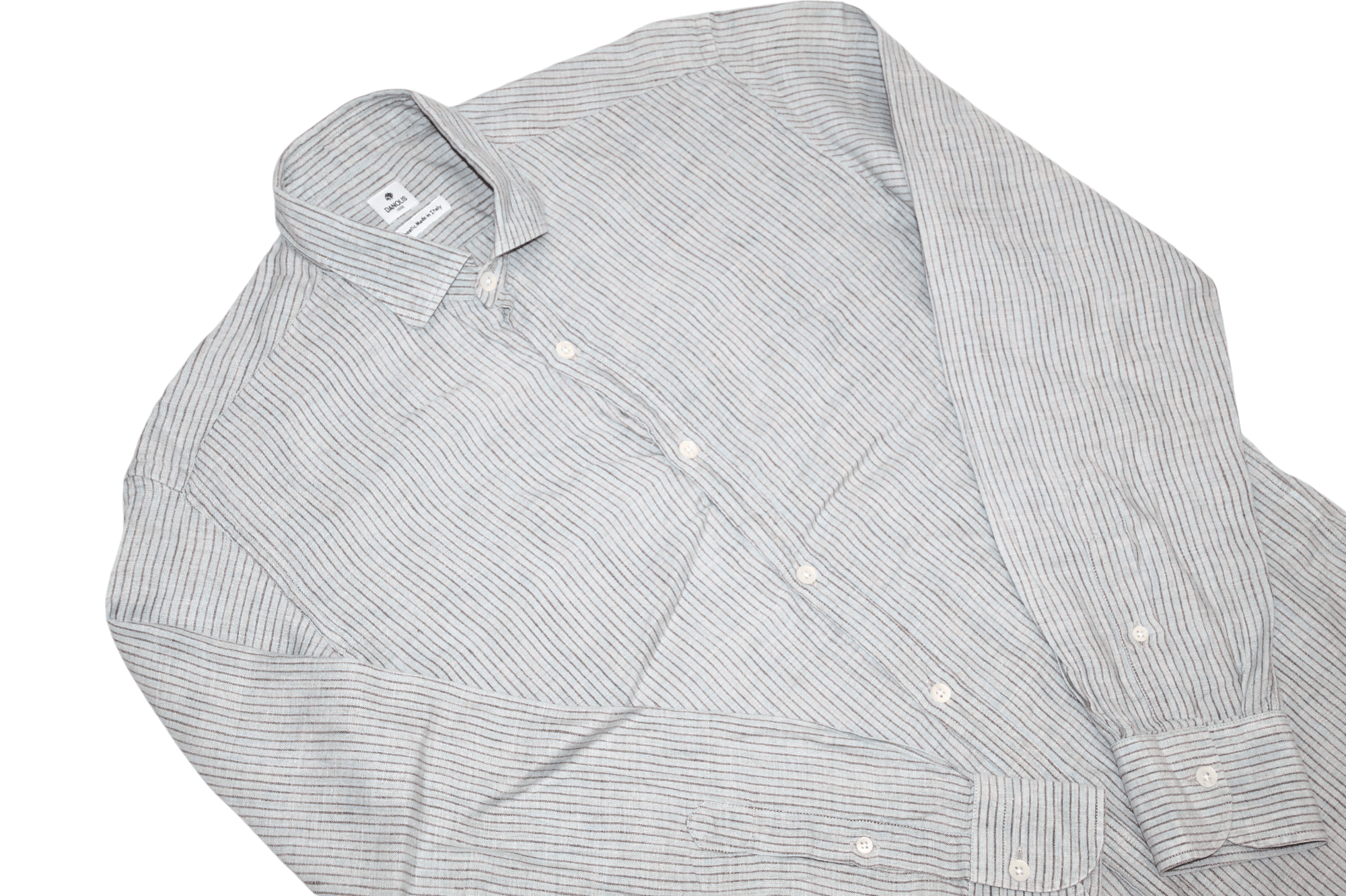 Eidos Napoli Danolis 1966 Regular Fit spread-collar striped linen shirt Size US M / EU 48-50 / 2 - 11 Thumbnail