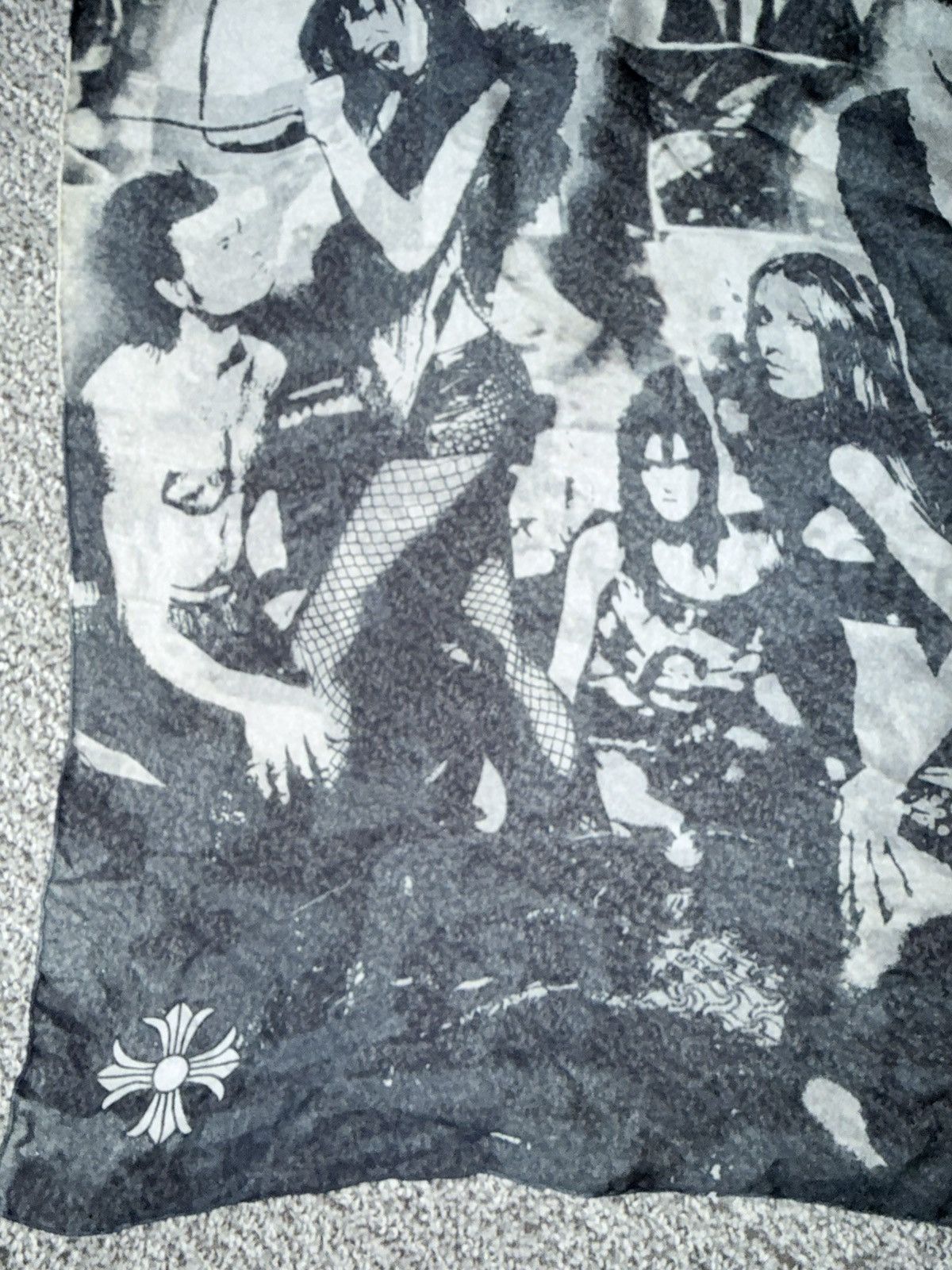 Chrome Hearts Chrome Heart Rolling Stones silk scarf Size ONE SIZE - 2 Thumbnail