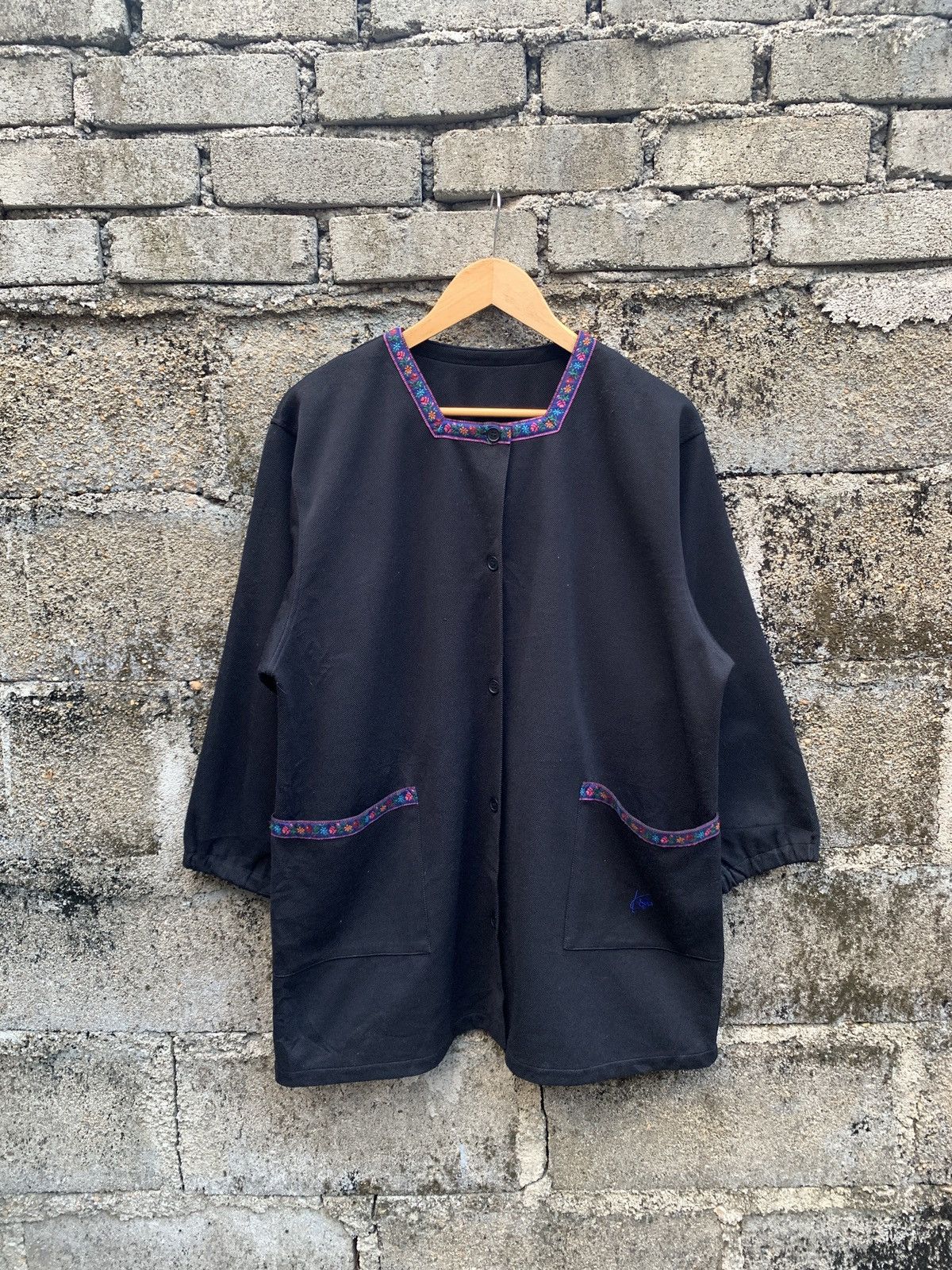 image of Kenzo Button Up Jacket in Black, Men's (Size Large)