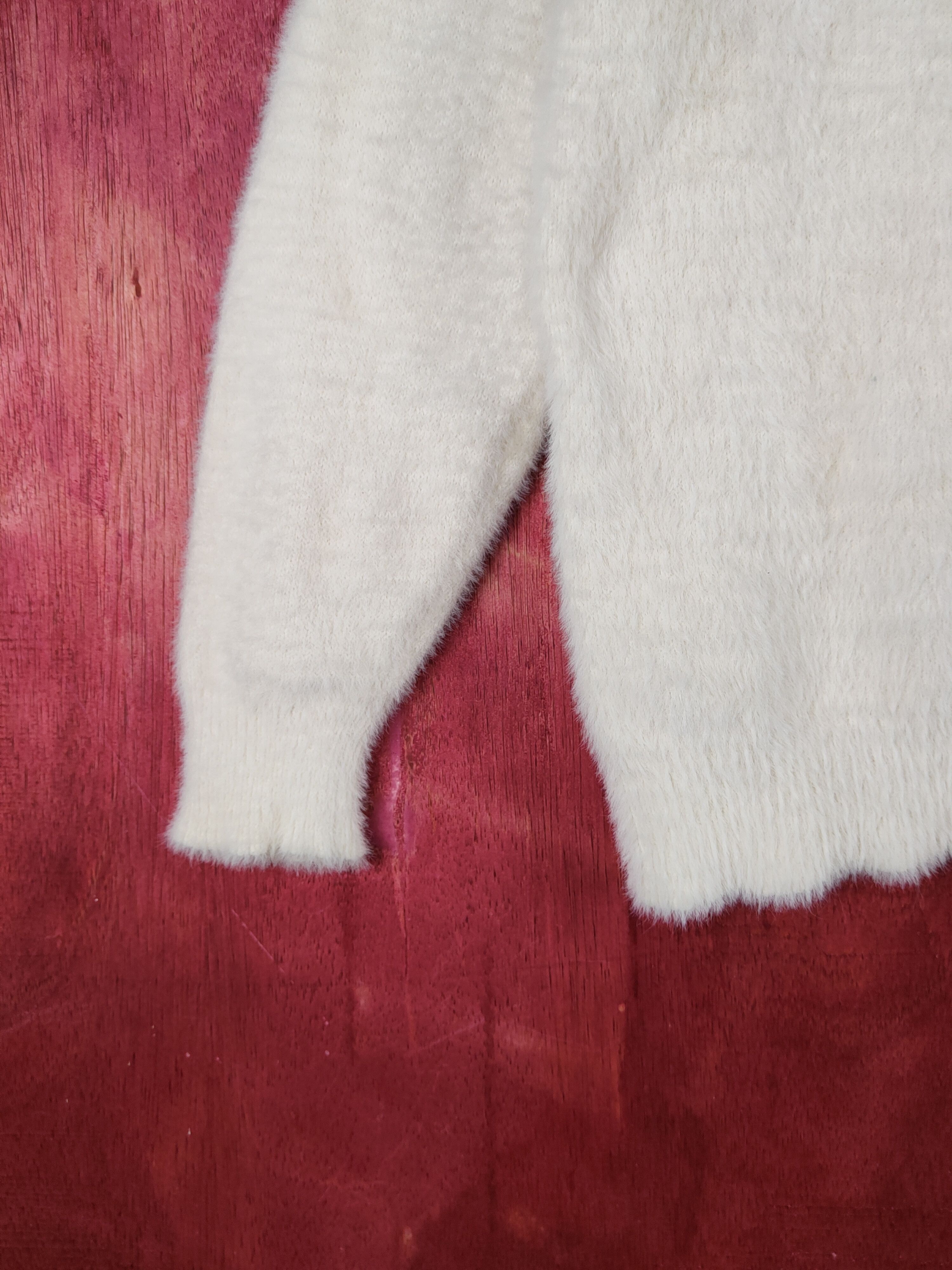 Homespun Knitwear × Japanese Brand × Vintage Dreskip Cream Shag Shaggy Fur Mohair Knitwear #S2277 Size M / US 6-8 / IT 42-44 - 4 Thumbnail