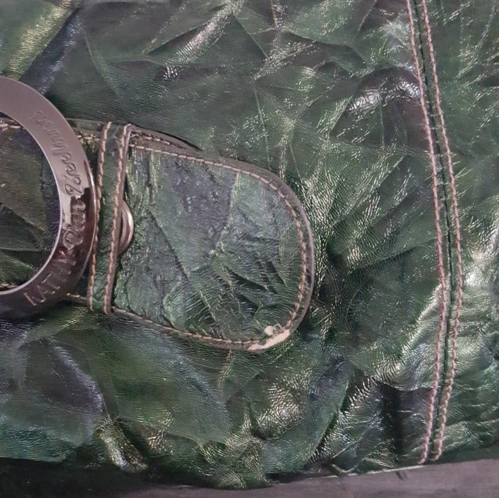Designer Glossy Green KVZ Slouch Tote Size ONE SIZE - 3 Thumbnail