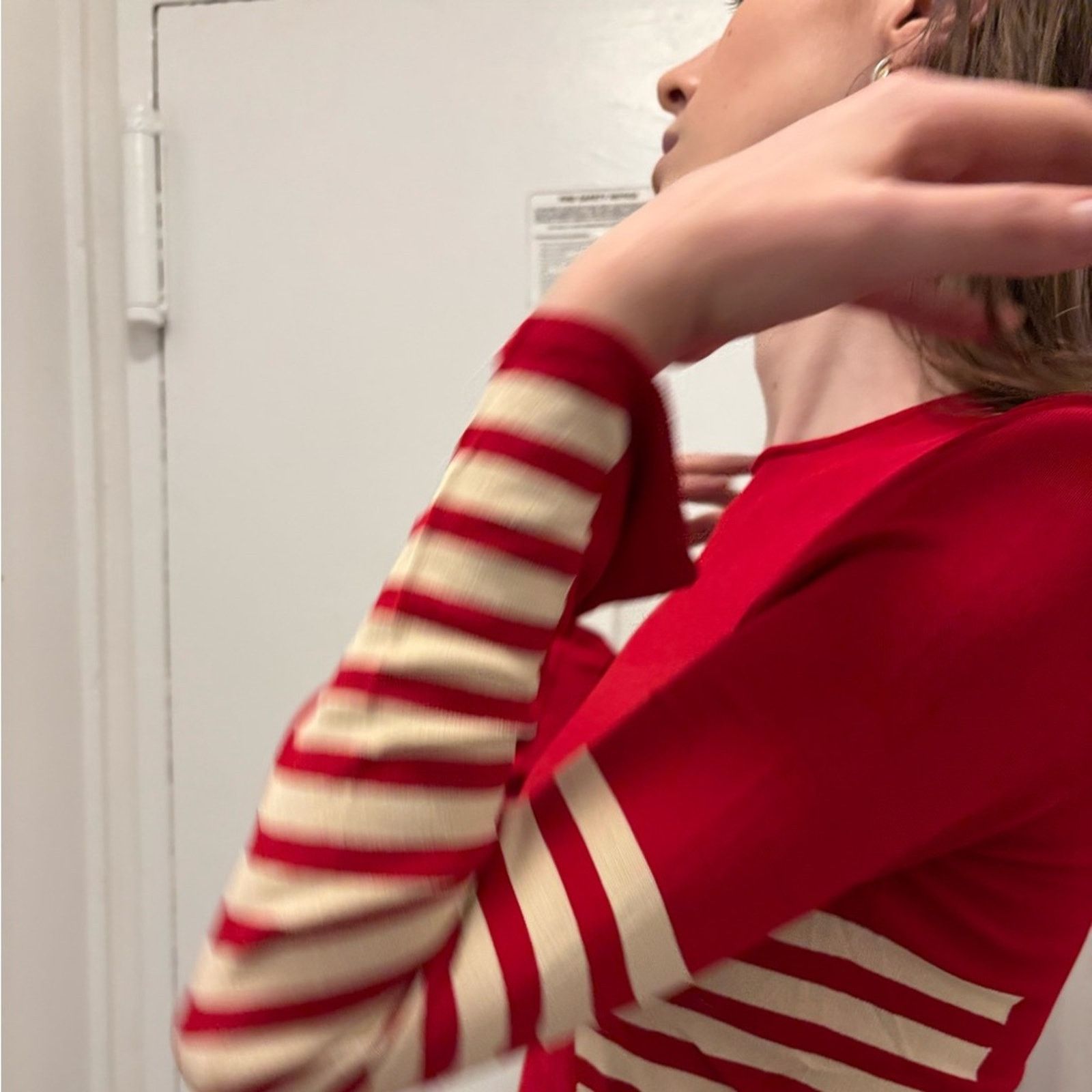 La Perla La Perla Red and Cream Striped Blouse Size M Size M / US 6-8 / IT 42-44 - 9 Thumbnail