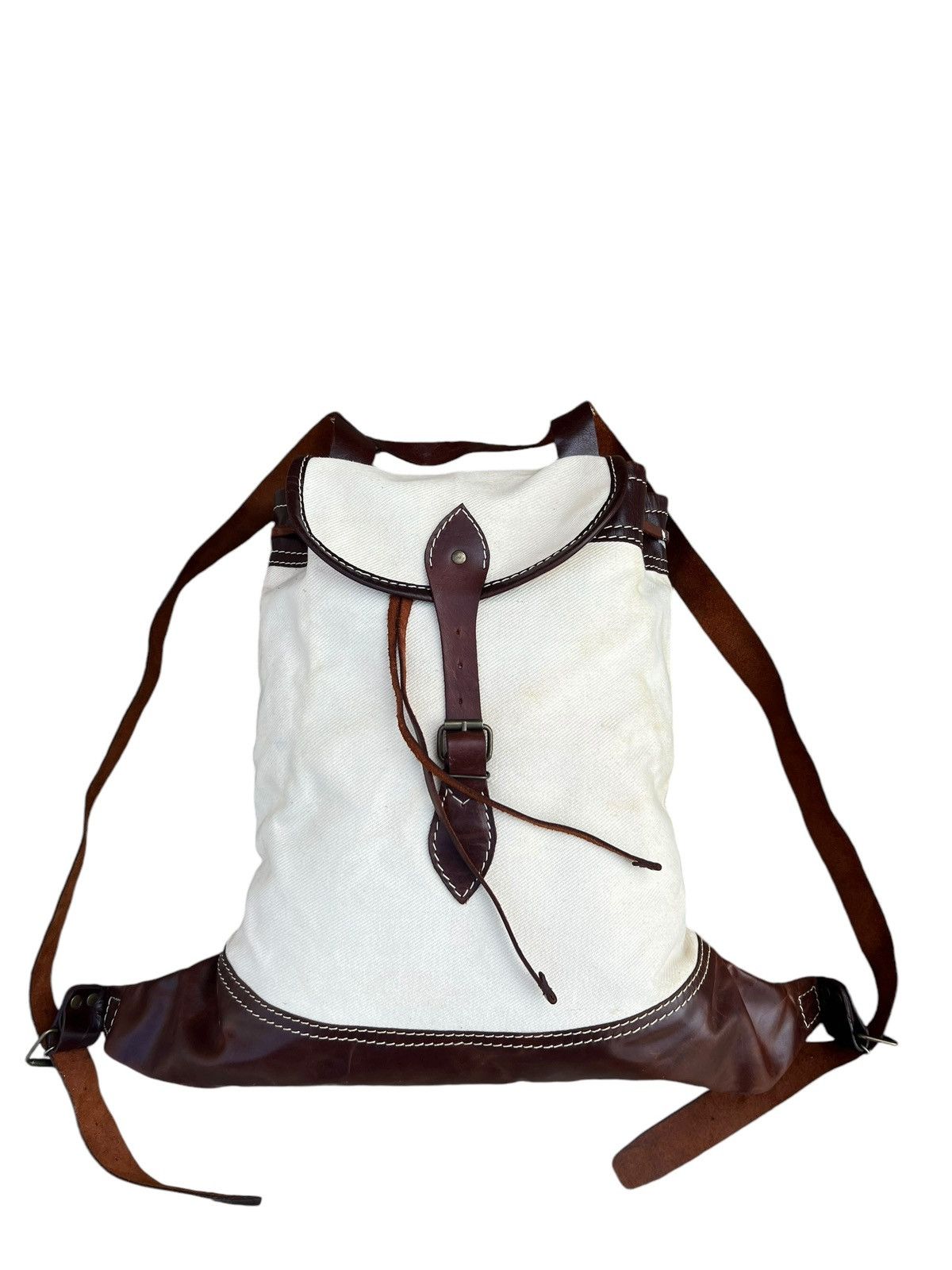 Leather Tideway Japan Muddy Stains Canvas Leather Hybrid Backpack Size ONE SIZE - 6 Thumbnail