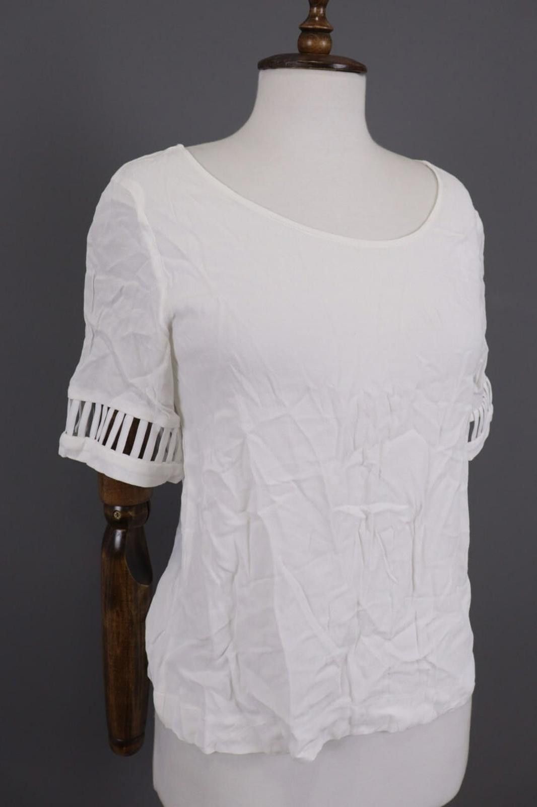 Designer COP COPINE Solix Top White Summer Stretch Top Shirt Size 38 Size M / US 6-8 / IT 42-44 - 5 Thumbnail