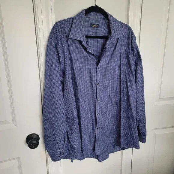 Club Room Regular Fit Checkered Long Slv Button-Up Shirt Party Preppy Size US XL / EU 56 / 4 - 3 Thumbnail