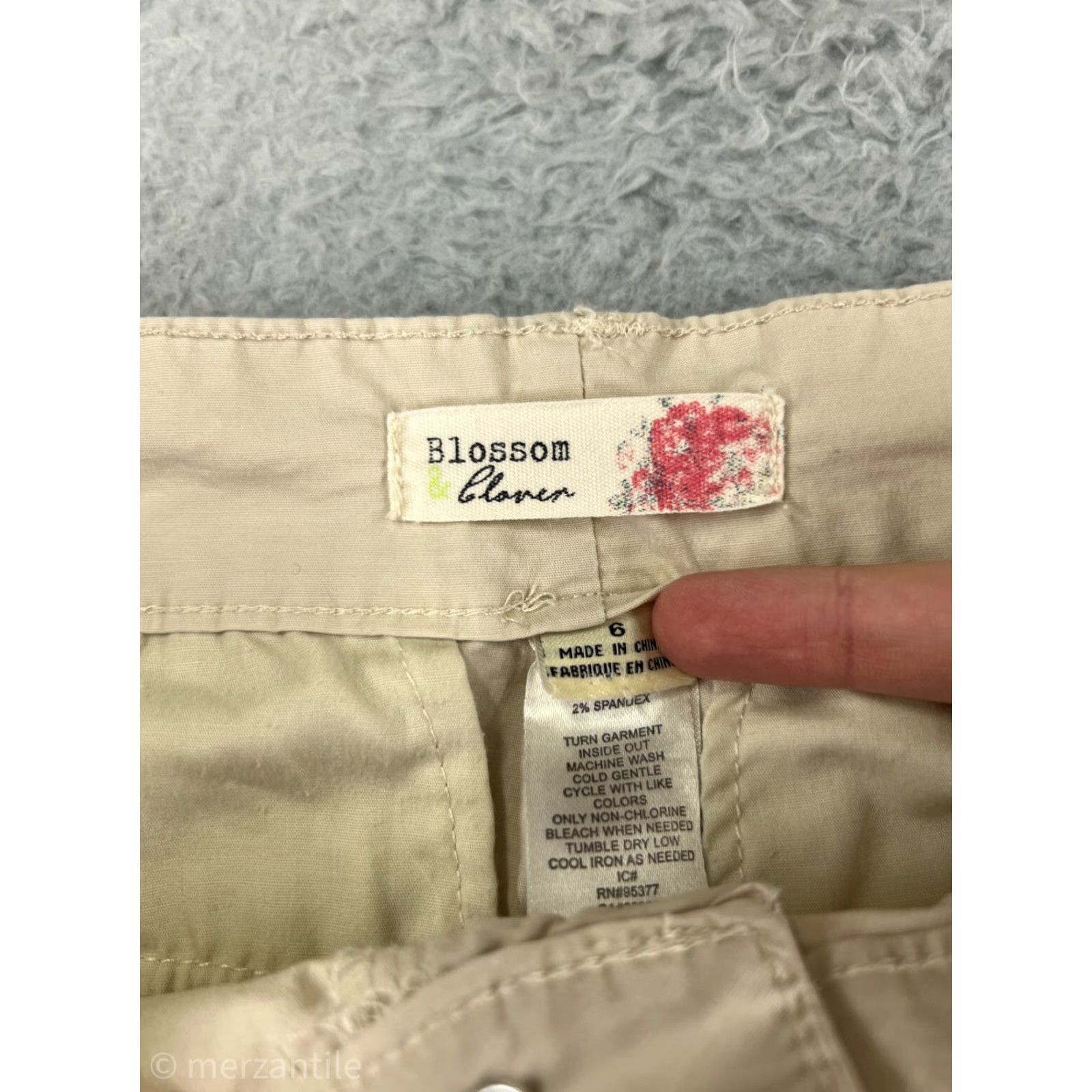 Vintage Blossom & Clover Pants Womens 6 Beige Cargo Jogger Bush Pockets Ankle Tie Size 28" / US 6 / IT 42 - 4 Thumbnail