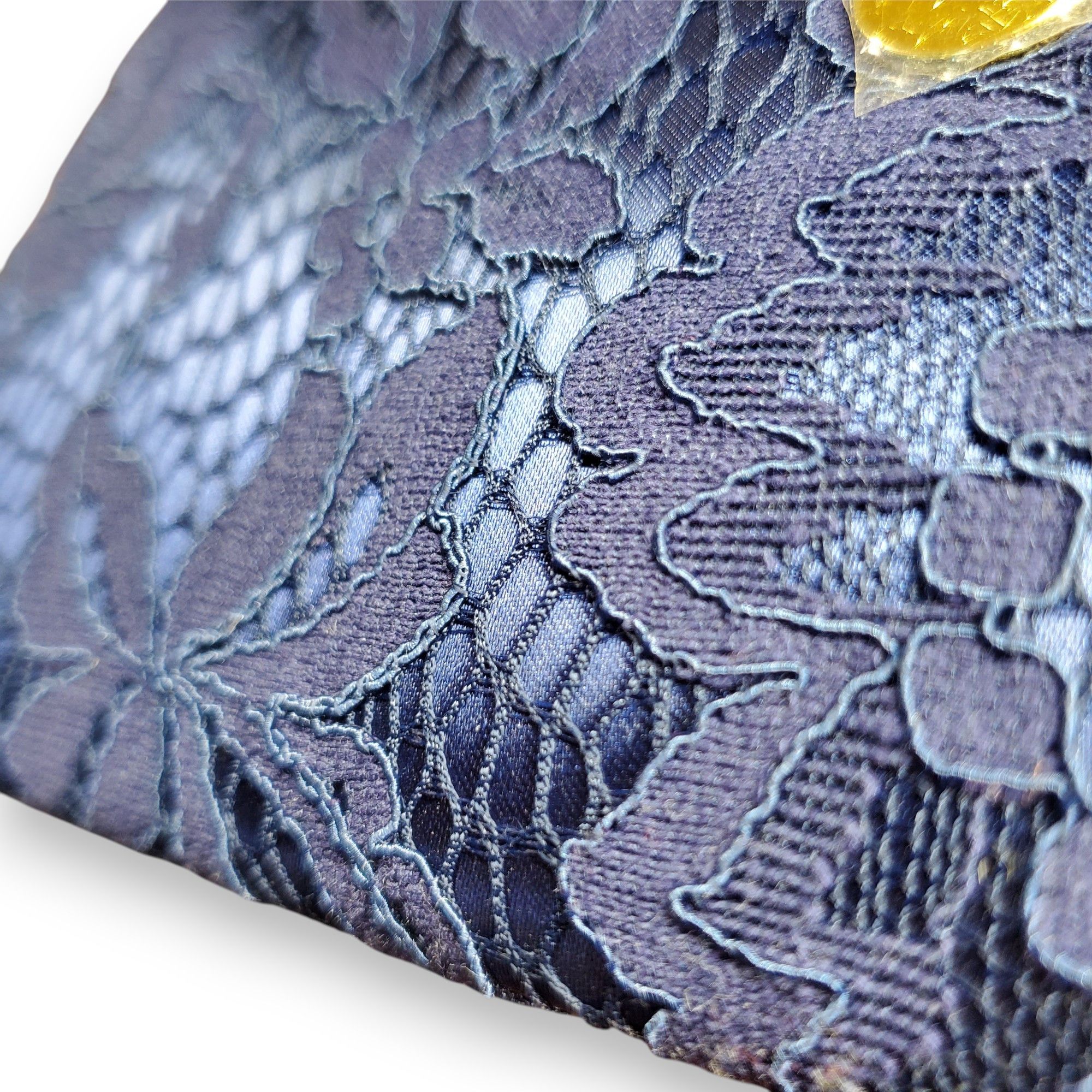 Other Iman 9x6" Clutch Bag Envelope Navy Blue Satin Lace Floral Size ONE SIZE - 8 Thumbnail