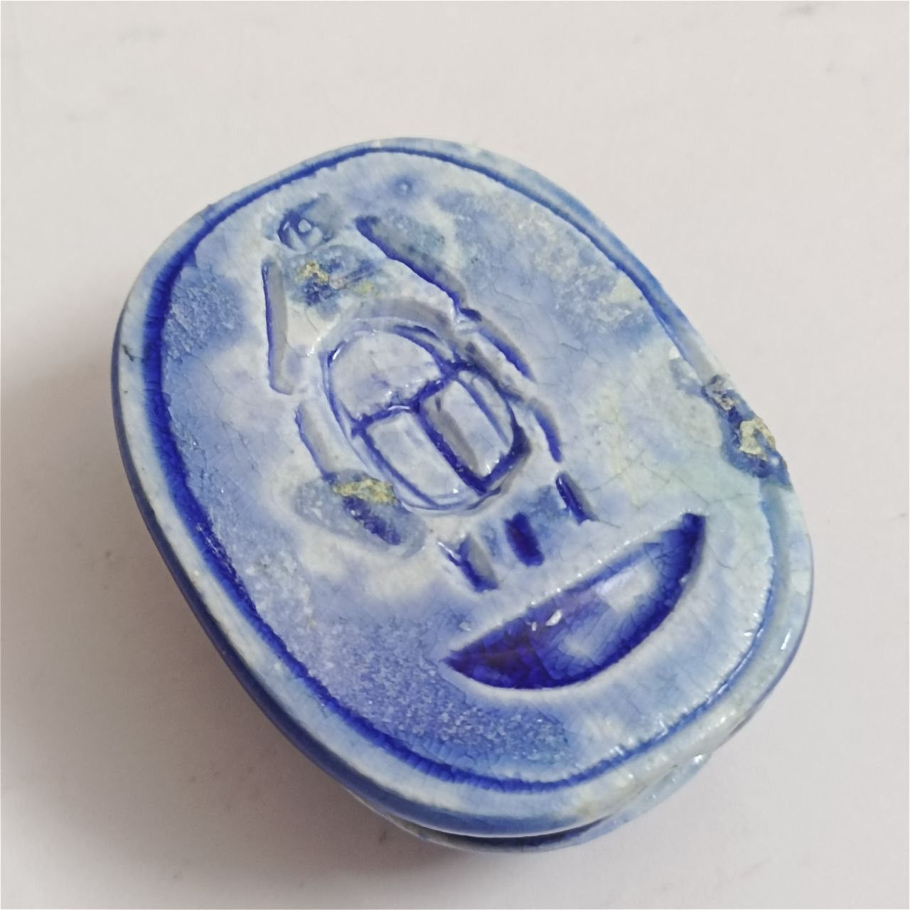 Handmade Handcrafted Egyptian blue scarab – pharaonic artwork Size ONE SIZE - 8 Thumbnail