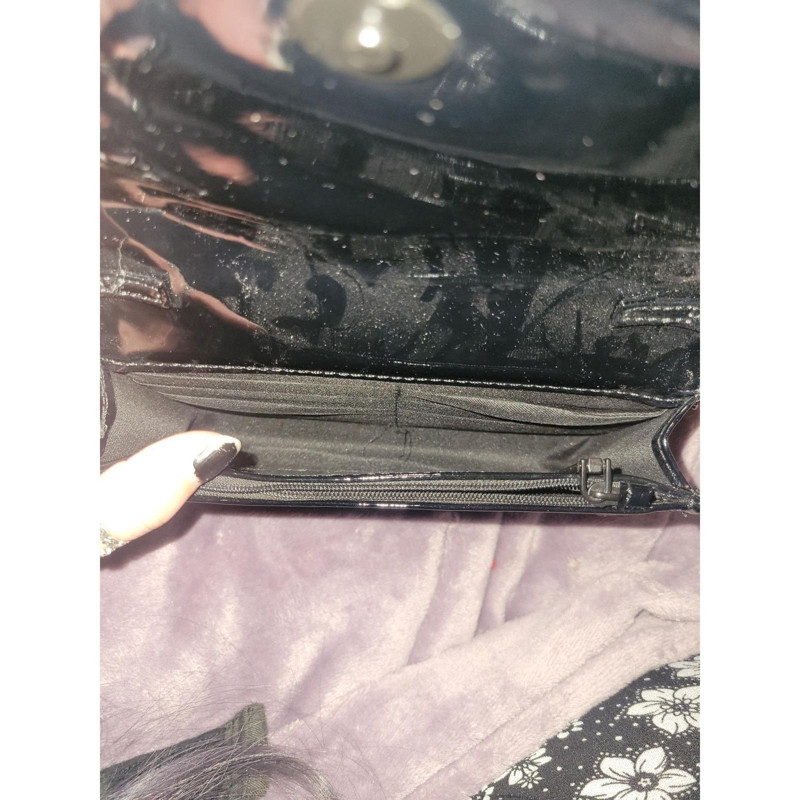 Badgley Mischka Badgley Mischka Black Glitter Evening Chain Bag Purse Clutch Size ONE SIZE - 3 Thumbnail