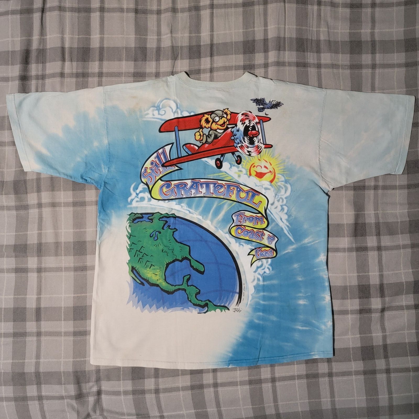 Liquid Blue Grateful Dead Vintage USA Statue of Liberty NY Tour T-Shirt Size US XL / EU 56 / 4 - 6 Thumbnail
