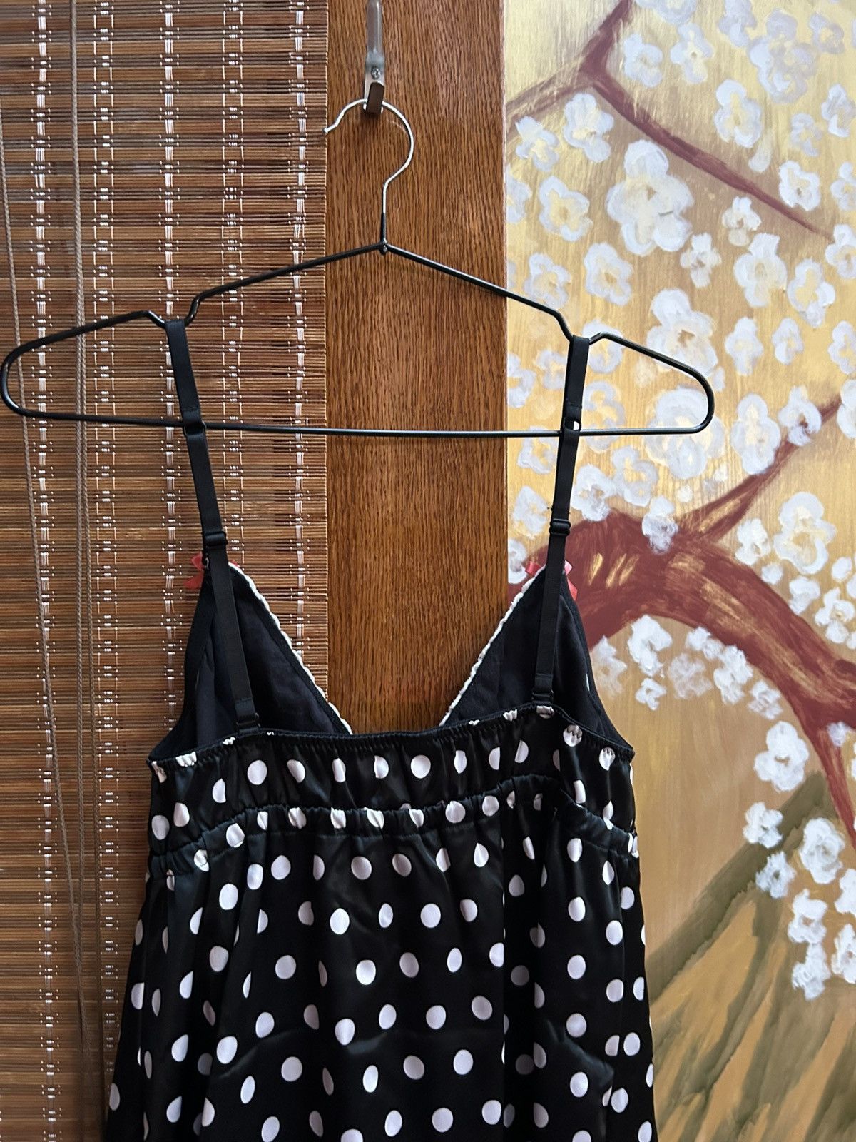 Vintage Y2K Yes Or No Polka Dot Cami Slip Top Lace Trim Mesh Hem Size S / US 4 / IT 40 - 4 Thumbnail