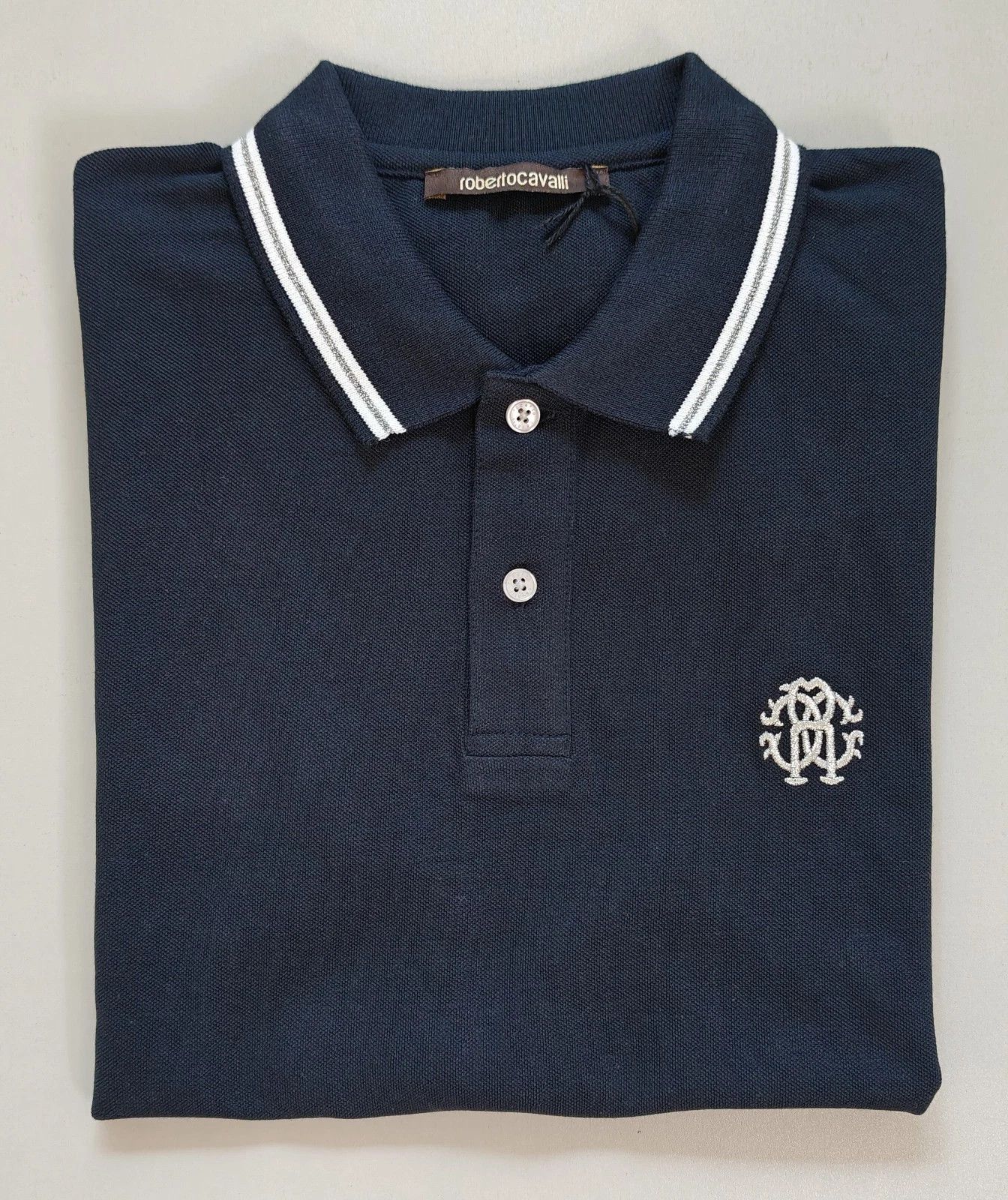 Roberto Cavalli Robert Cavalli RC Monogram-Embroidered Polo Shirt T / 6002 Size US XL / EU 56 / 4 - 1 Thumbnail