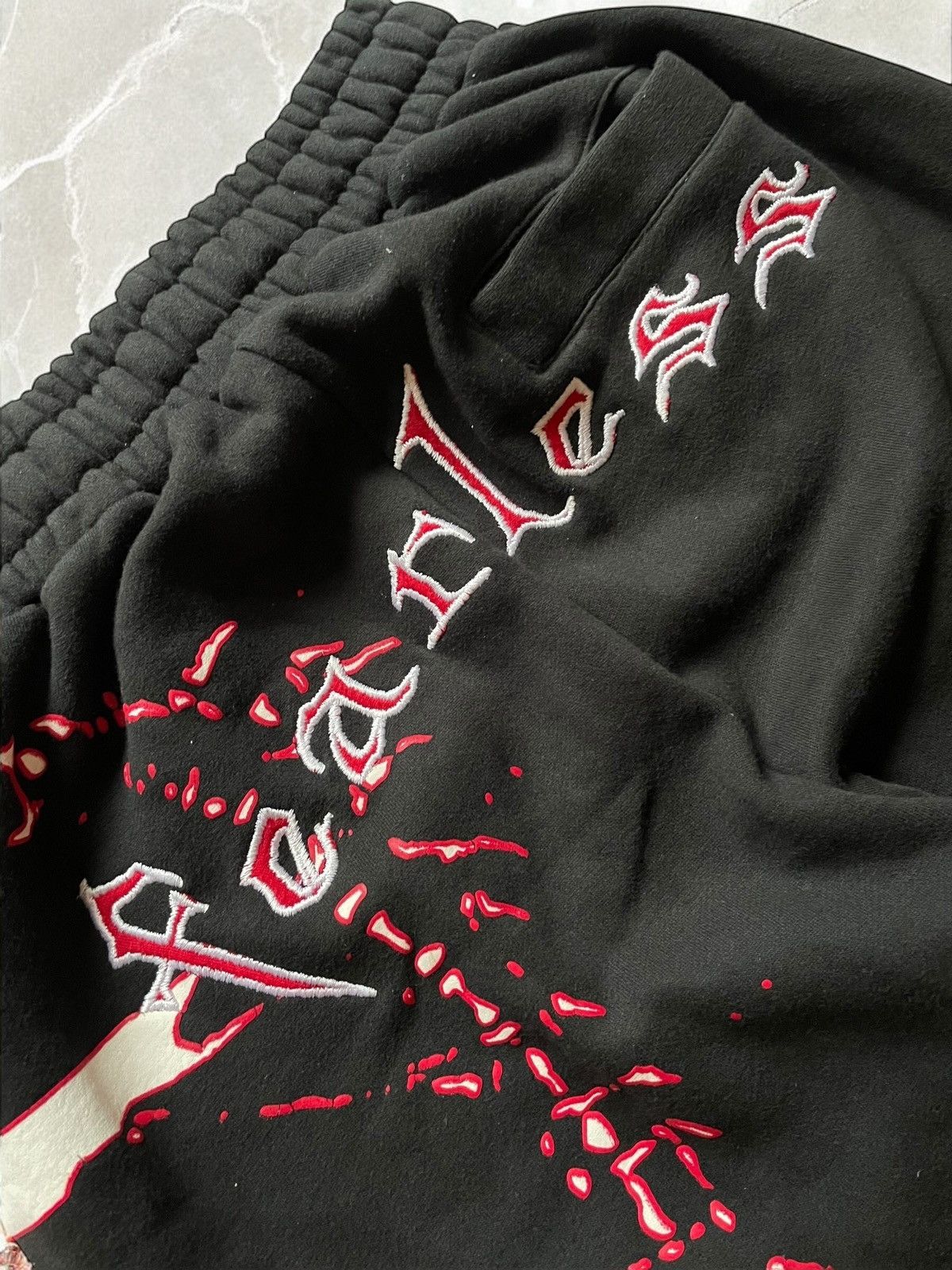 Designer × Vintage FEARLESS SKULL HEAVY COTTON SWEATPANTS Skeleton pants skull Size US 34 / EU 50 - 7 Thumbnail