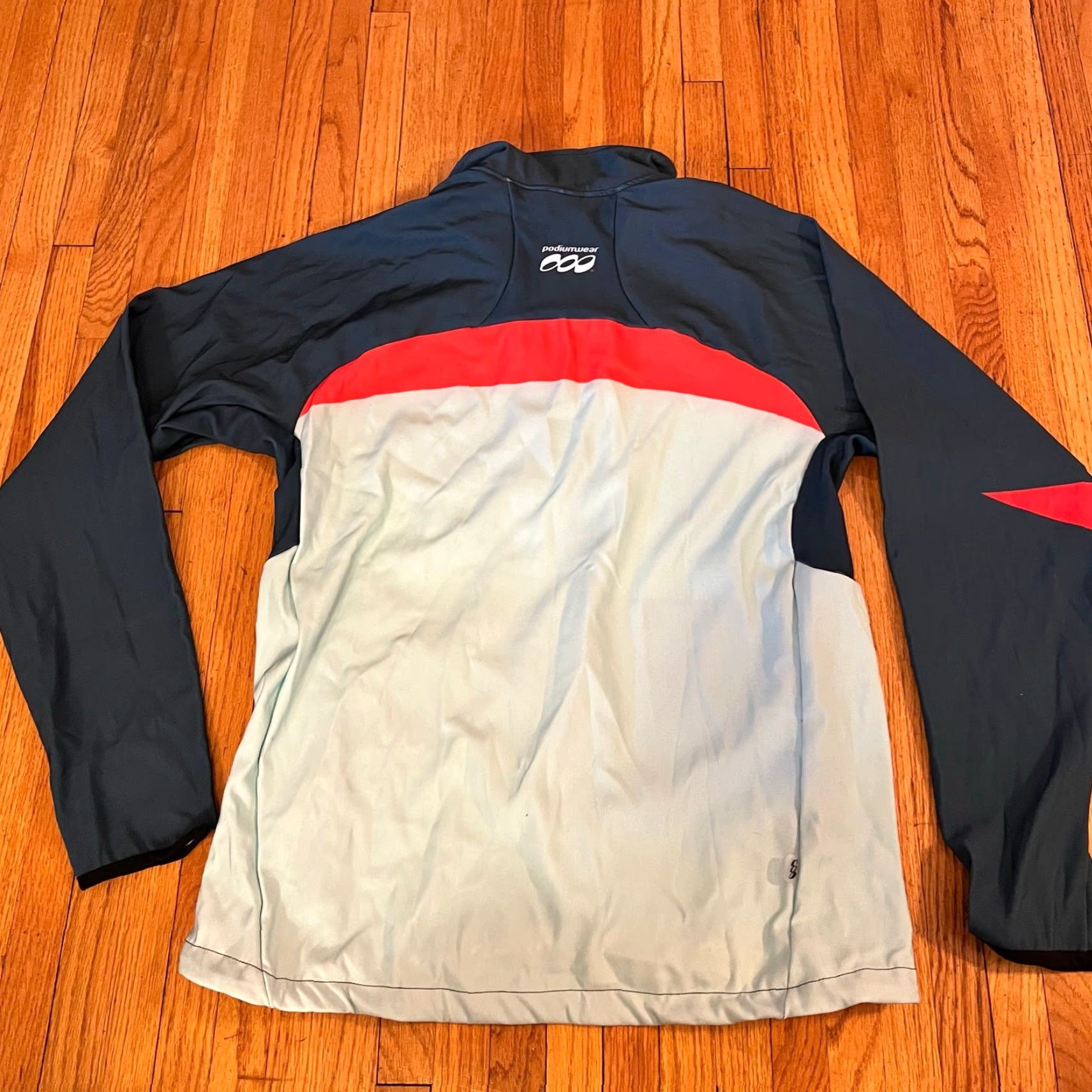 Vintage Podium Wear Jacket Track Jacket Adult XL Zip Performance Green Gray Running Coat Size XL / US 12-14 / IT 48-50 - 3 Thumbnail