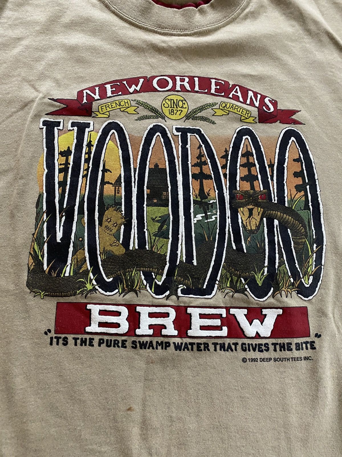 Vintage Vintage ‘92 New Orleans Voodoo Brew Single Stitch Double Tee Size US L / EU 52-54 / 3 - 3 Thumbnail