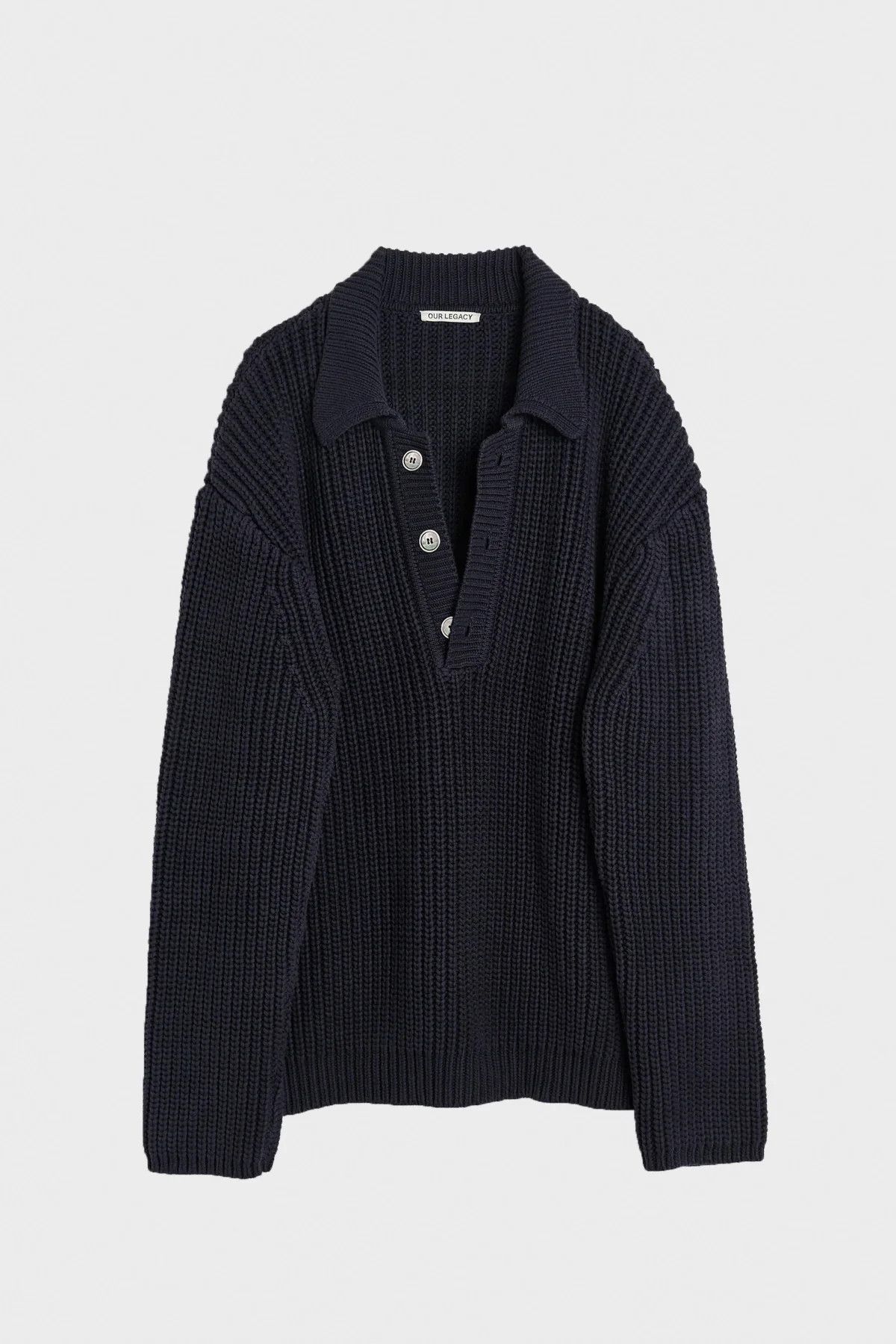 Our Legacy Our Legacy Big Piquet - Navy Chunky Cotton Rib Size US M / EU 48-50 / 2 - 1 Thumbnail