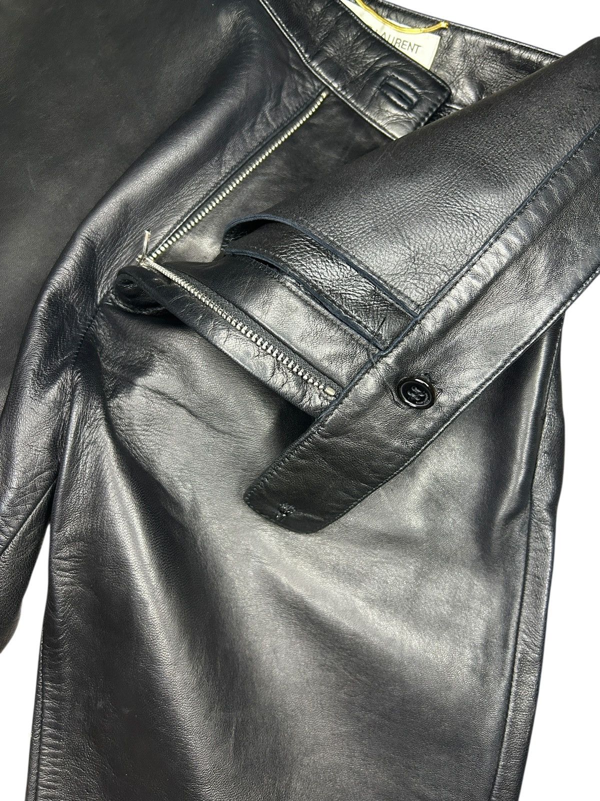 Hedi Slimane × Saint Laurent Paris F/W 16 Sample Leather Trousers Size 25" / US 0 / IT 36 - 4 Thumbnail