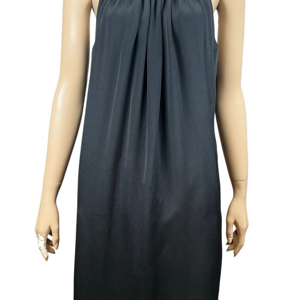 KOBI HALPERIN New Kobi Halperin Black Silk Maxi Dress with Pleated Necklin Size M / US 6-8 / IT 42-44 - 3 Thumbnail