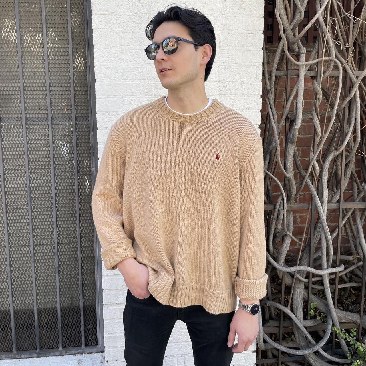 Polo Ralph Lauren Vintage polo Ralph Lauren men’s tan 100% cotton sweater XXL Size US XXL / EU 58 / 5 - 1 Thumbnail