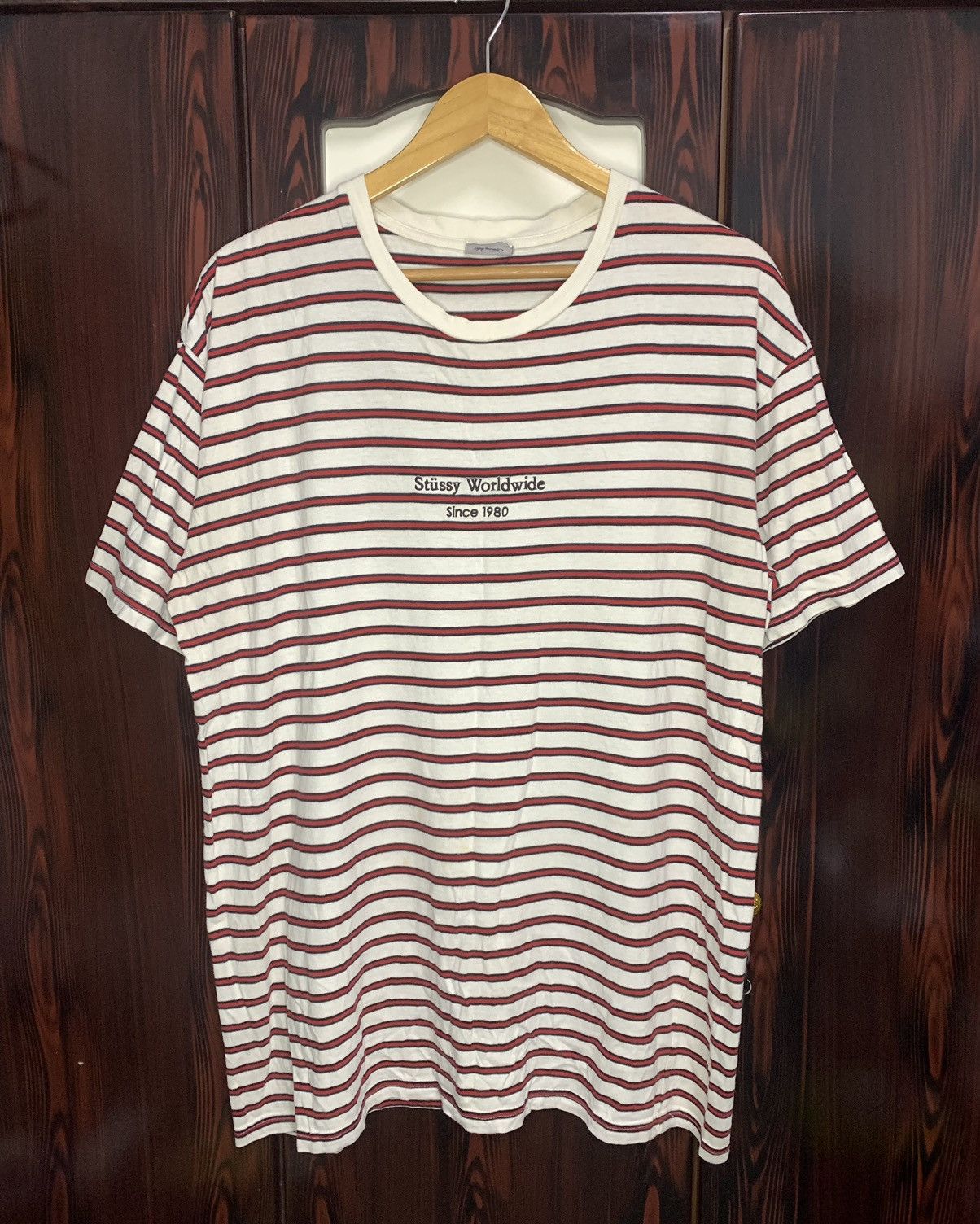 Stussy × Vintage Y2k Vintage Stussy Striped Tee Size US L / EU 52-54 / 3 - 1 Thumbnail