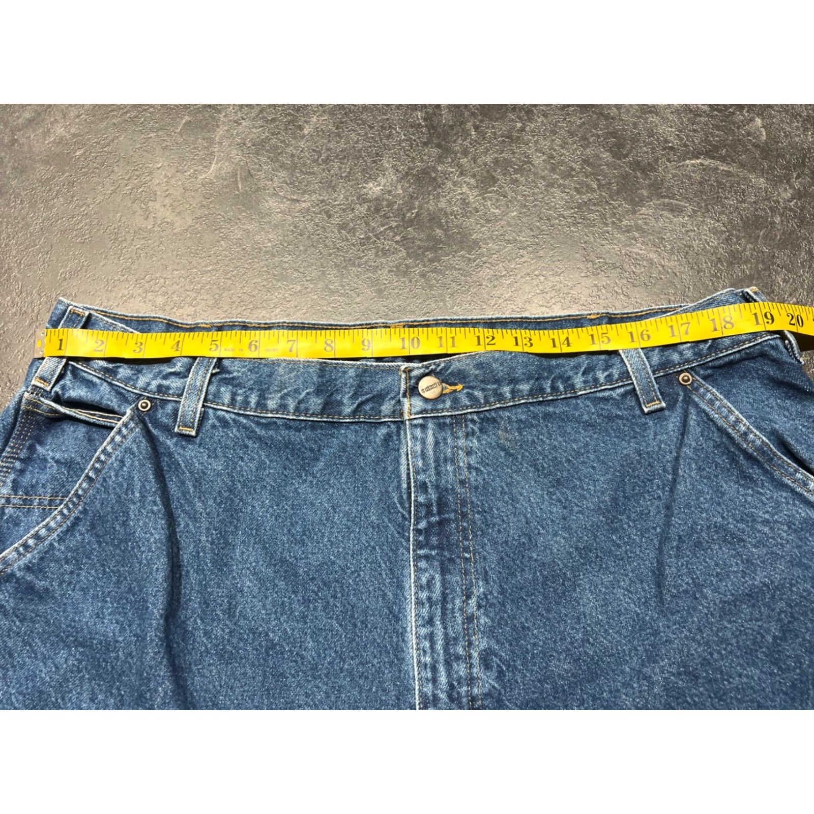 Carhartt VINTAGE Carhartt Mens Dungaree Fit Workwear Pants 42X30 Denim Blue Solid Cotton Casual Size US 42 / EU 58 - 2 Thumbnail