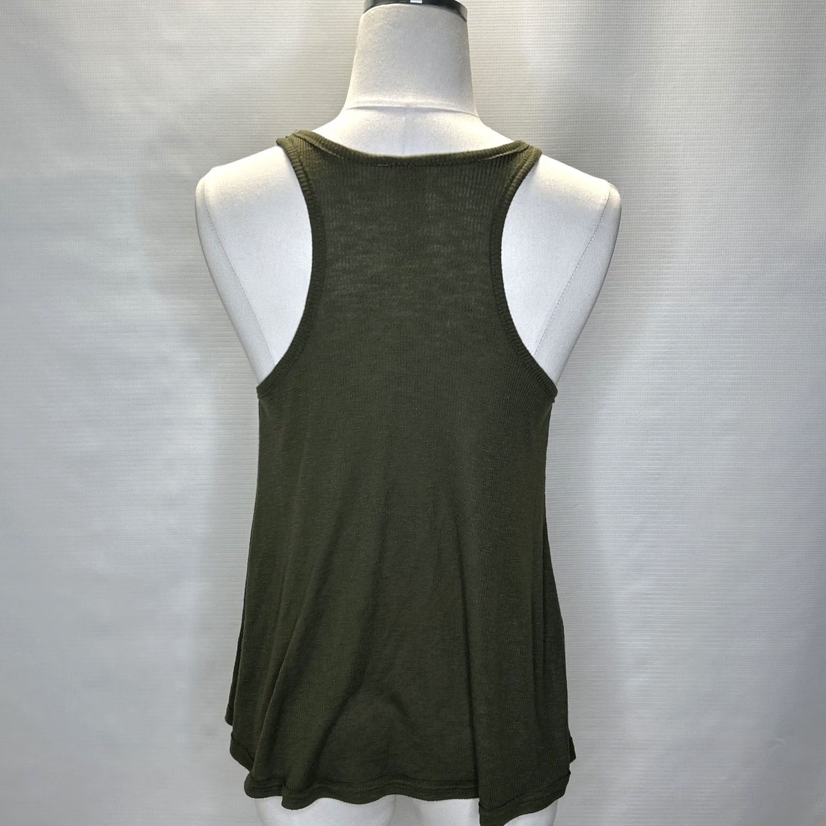 Free People Free People Tank Top Shirt Womens S Army Green Racerback Sleeveless Knit Lightweight Casual 90s Bohemian California Urban Outfitters Size S / US 4 / IT 40 - 4 Thumbnail