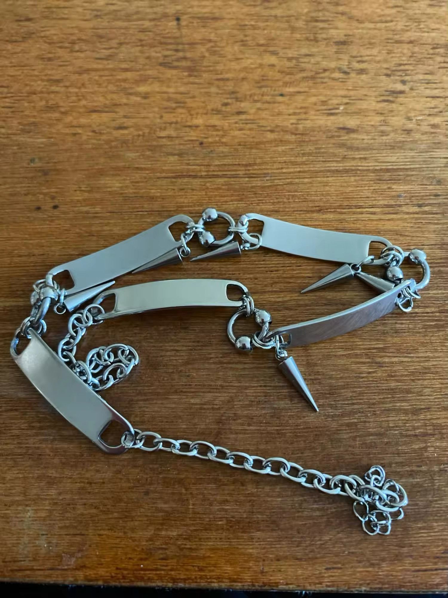 Vintage Titanium Steel Rivet Choker Metal Collar Necklace Size ONE SIZE - 5 Thumbnail