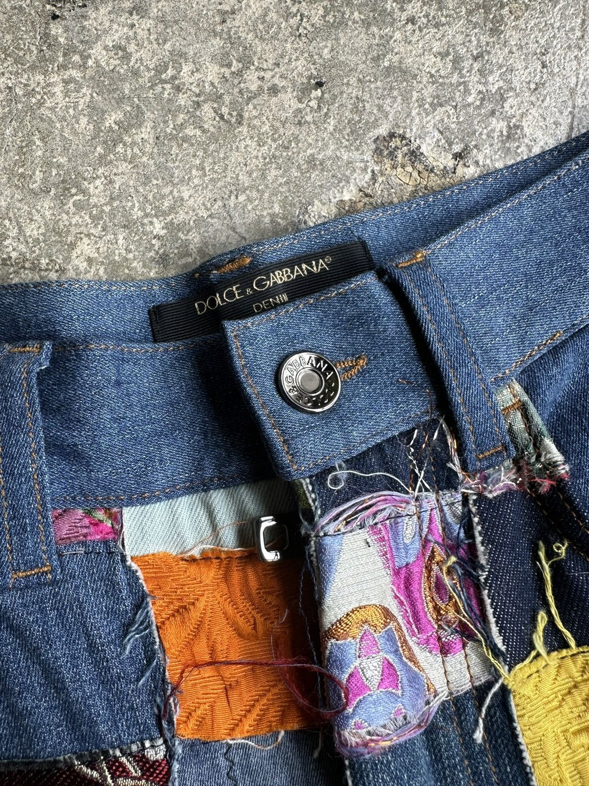 Dolce & Gabbana Patchwork rare exotic denim early 2000’s Size US 30 / EU 46 - 4 Thumbnail