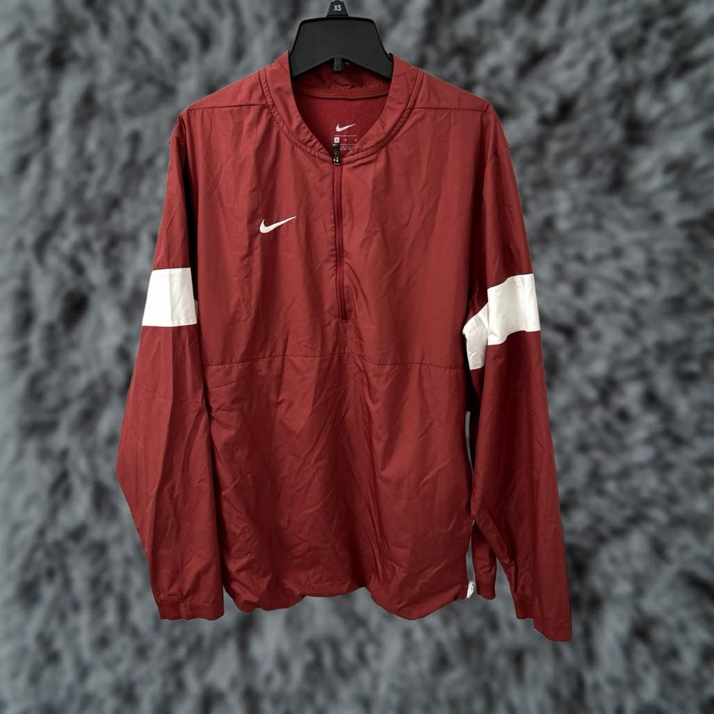 Nike Nike Track Jacket Mens Medium Red Lightweight Pullover 1/4 Zip L/S AO5858-613 Size US M / EU 48-50 / 2 - 1 Thumbnail