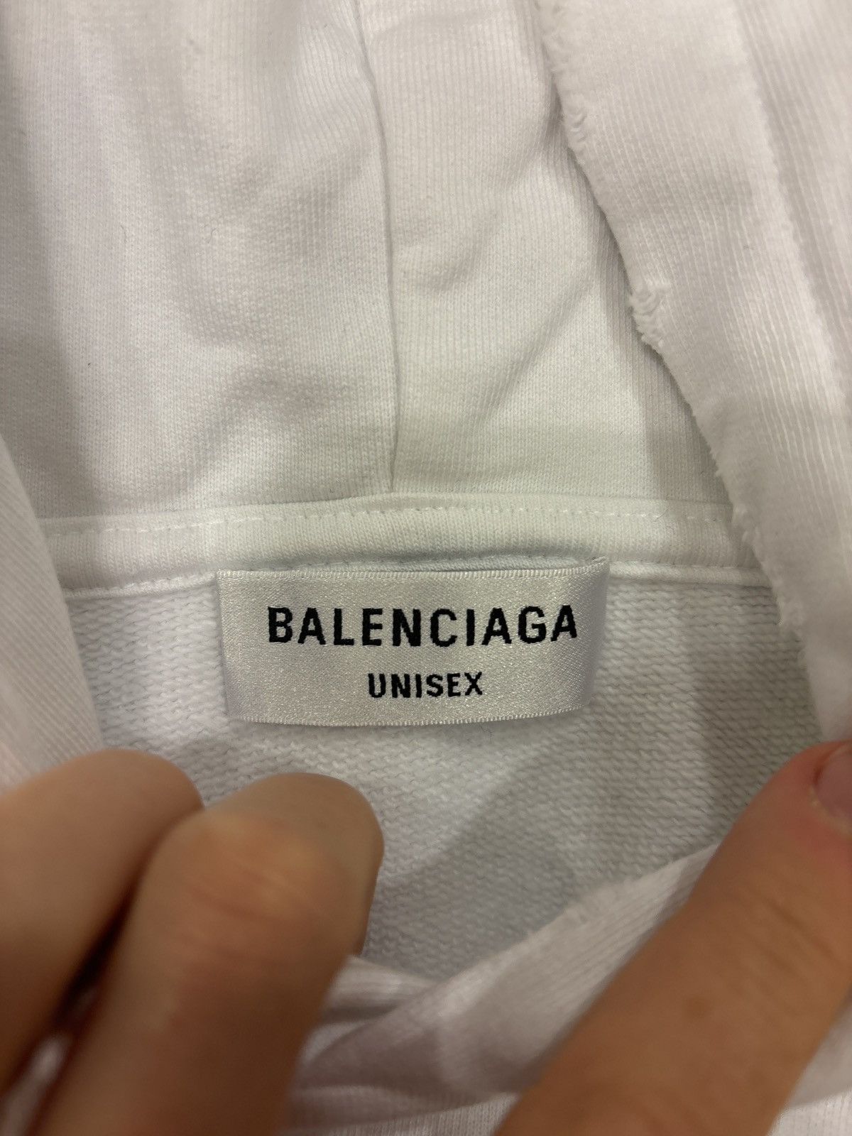 Balenciaga Balenciaga White/Black Distressed Cursive Hoodie Size US XXL / EU 58 / 5 - 6 Thumbnail