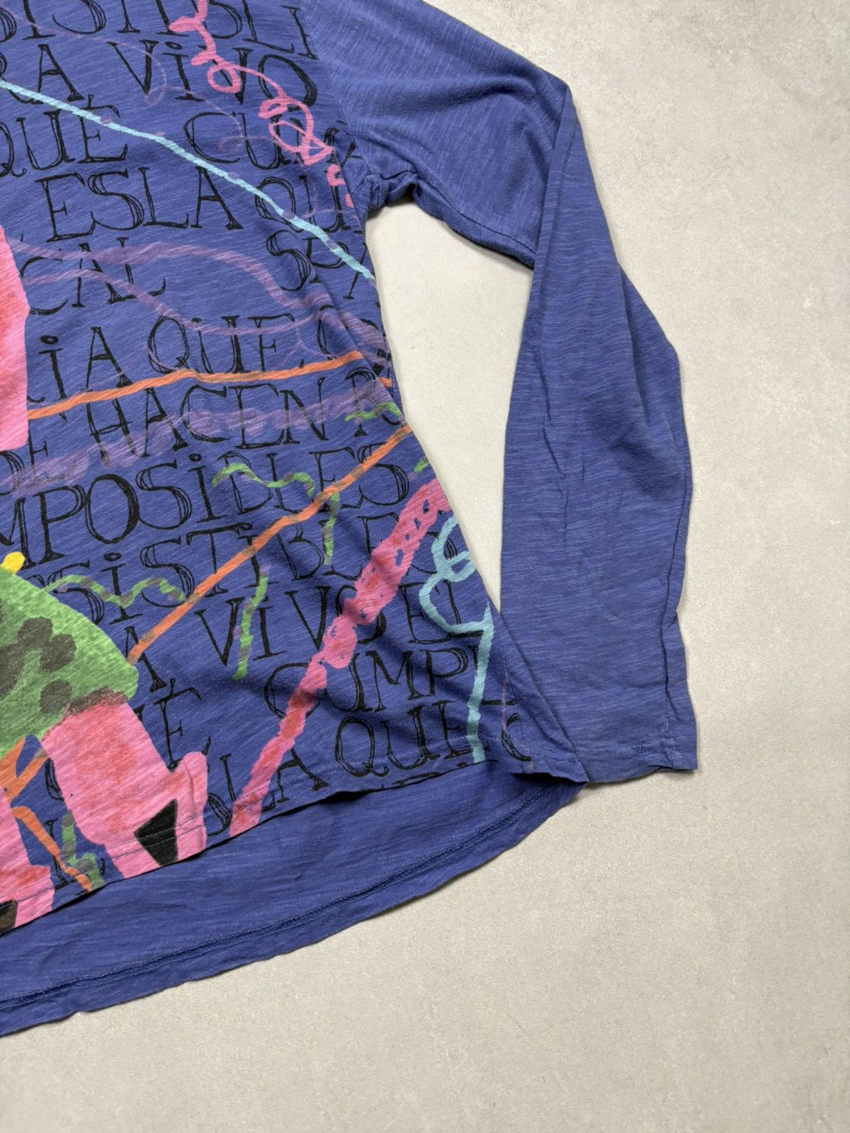 Desigual Desigual Graphic Art Long Sleeve Top XL Blue Abstract Print Size XL / US 12-14 / IT 48-50 - 4 Thumbnail