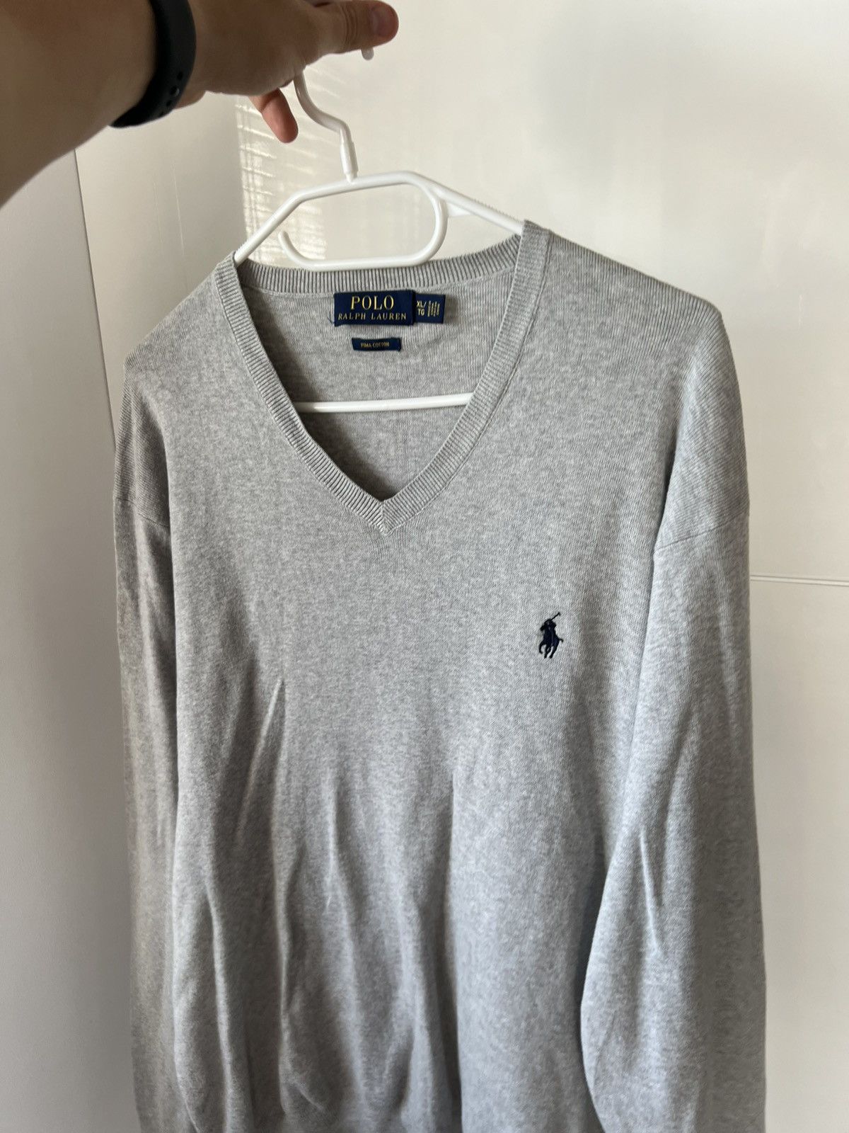 ‼️POLO RALPH LAUREN KNIT LOGO PIMA COTTON V NECK SWEATER‼️