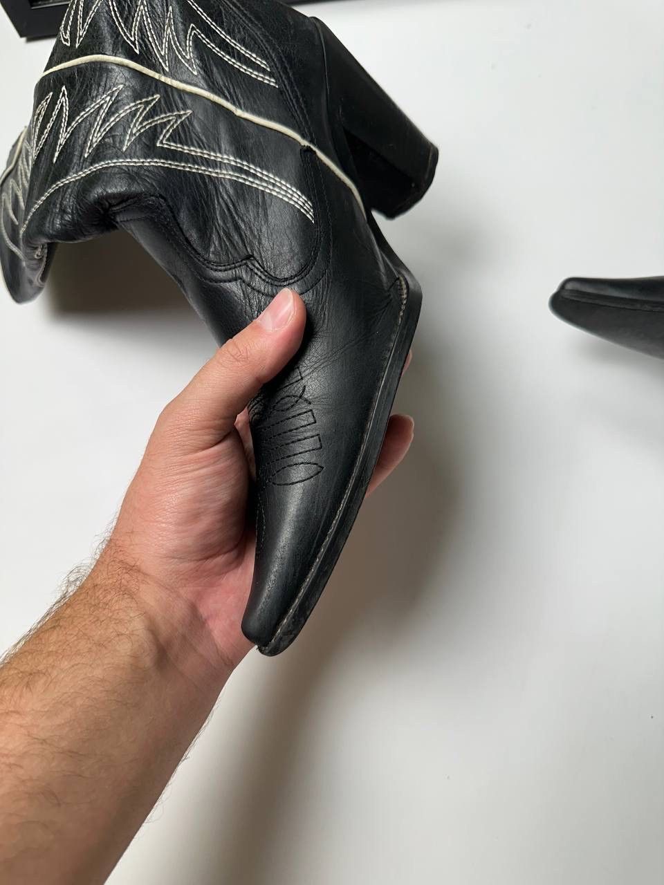Cowboy Equipment 🔥90s Vintage Cowboy Leather High Shoes Western Vibe Size US 8 / IT 38 - 7 Thumbnail