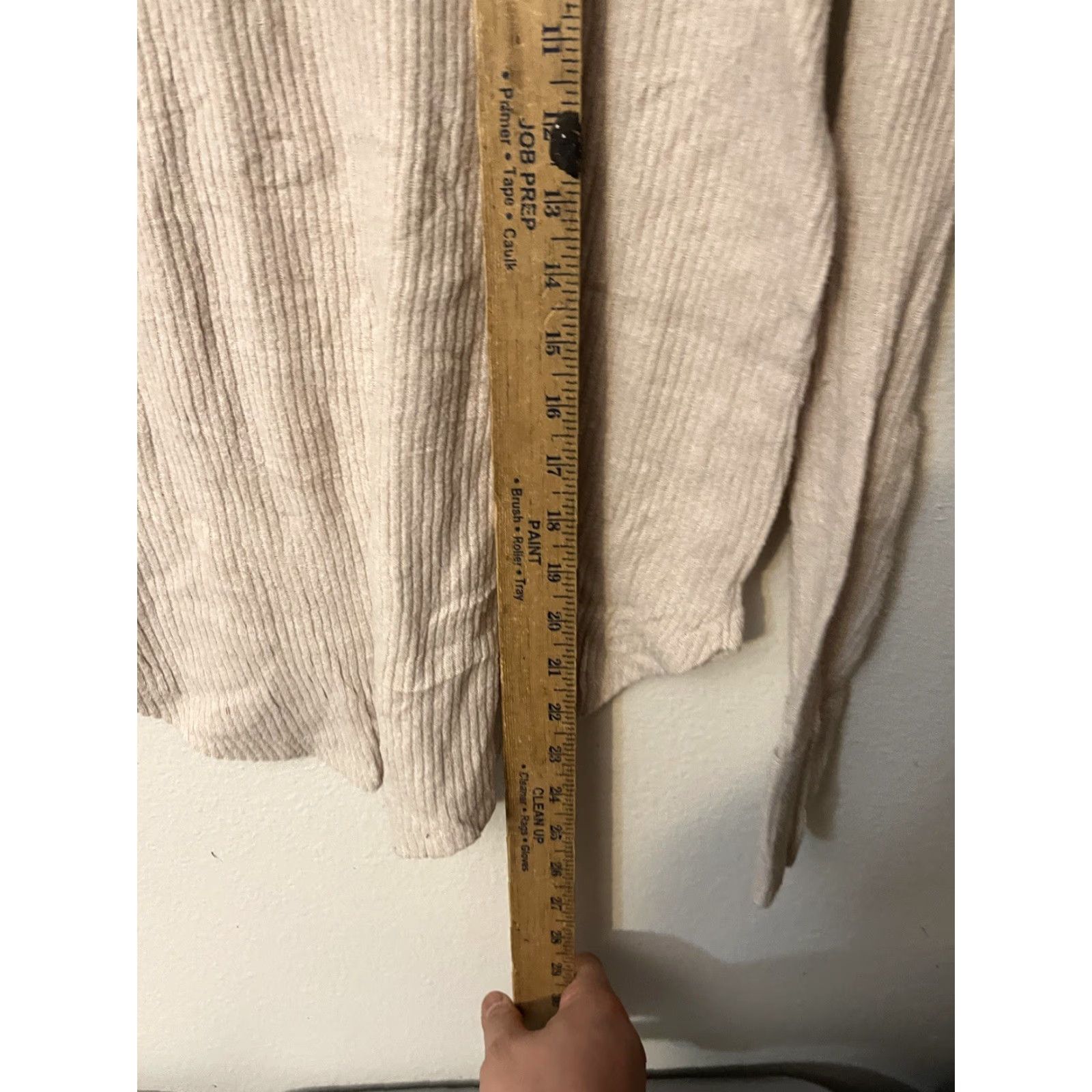 Abercrombie & Fitch Abercrombie & Fitch Women's Beige Ribbed Long Sleeve T-Shirt XS Slim Fit Basic Stretch Office Casual Size XS / US 0-2 / IT 36-38 - 4 Thumbnail