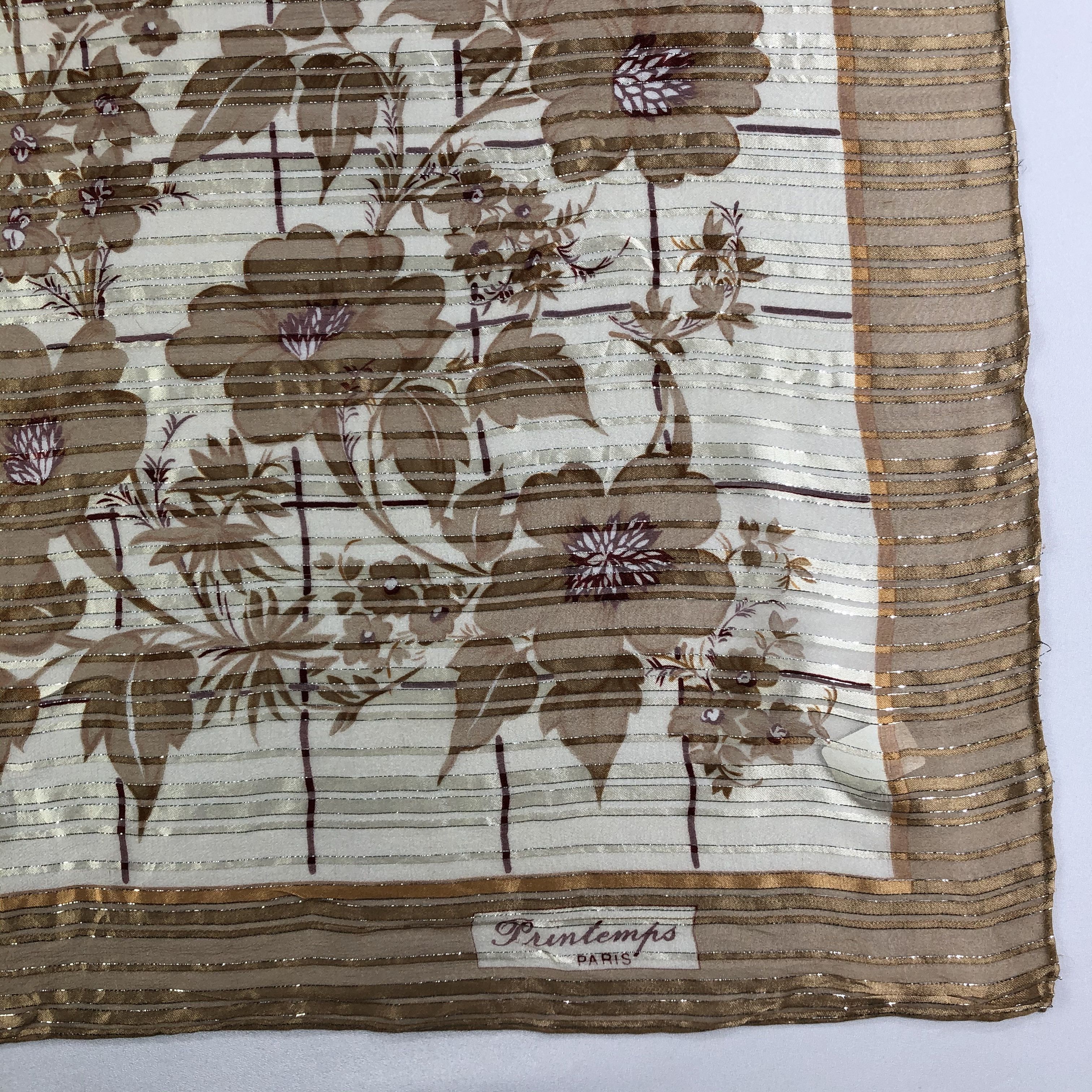 Vintage Vintage Printemps Paris Silk Scarf Size ONE SIZE - 4 Thumbnail