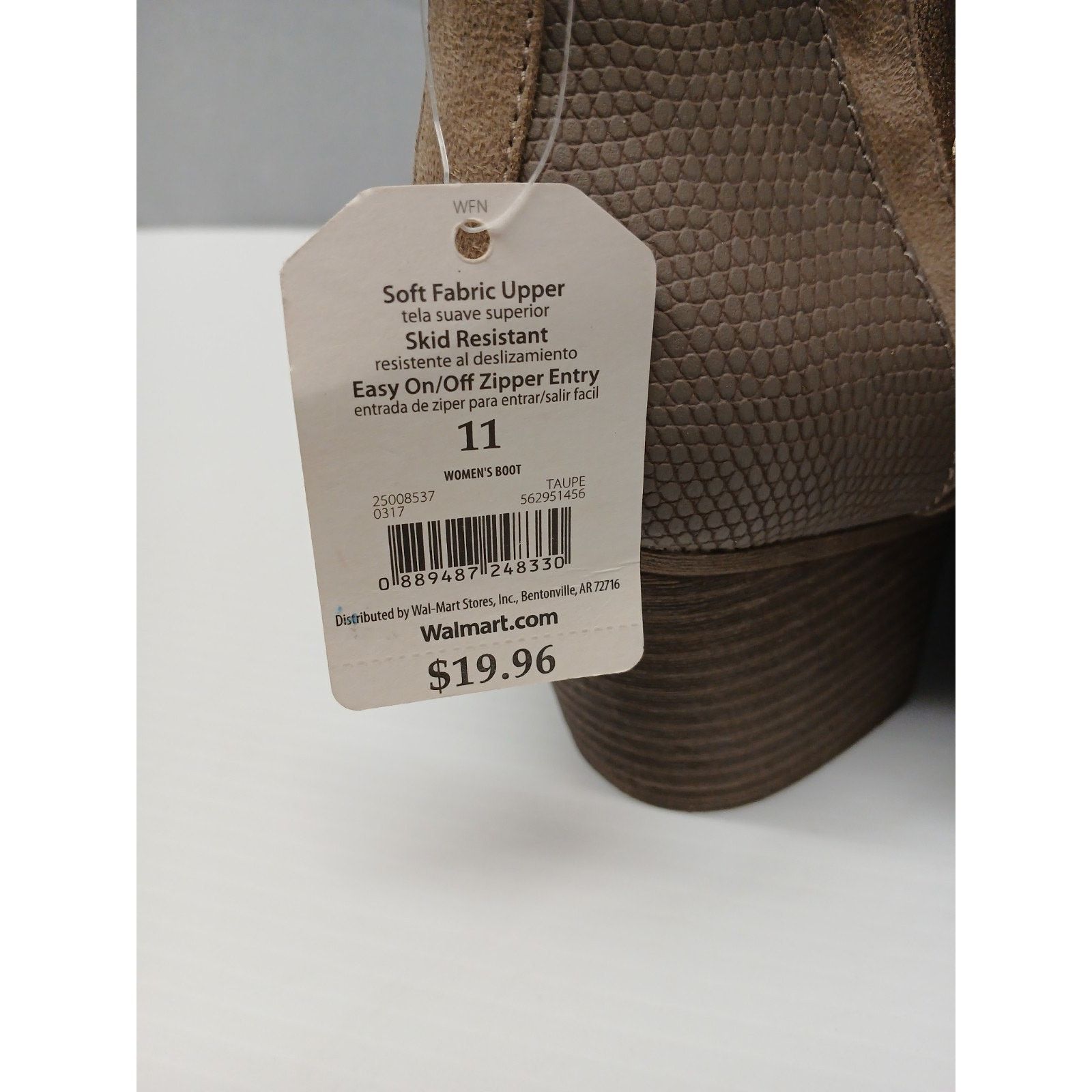 Faded Glory Faded Glory (11) Tan Skid Resistant Easy Zipper Entry Boots Size US 11 / IT 41 - 4 Thumbnail