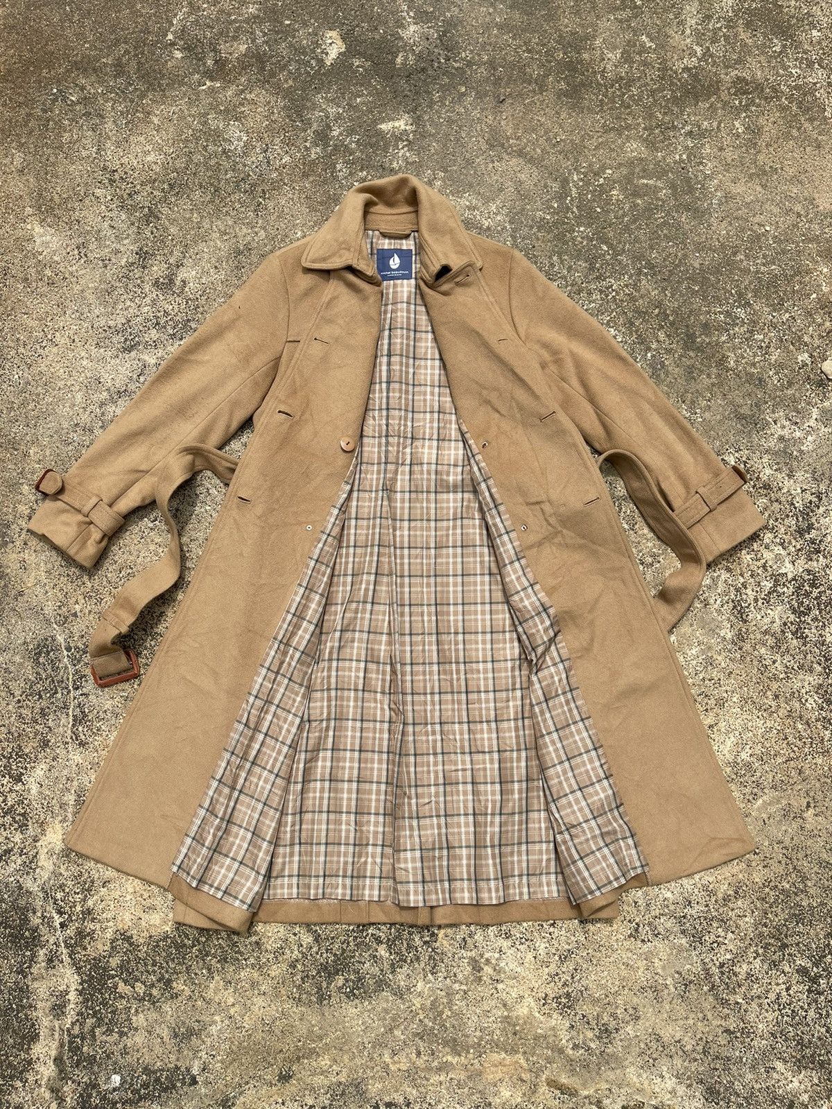 Designer Michel Beaudouin Camel Wool Trench Coat (Unisex) M Size M / US 6-8 / IT 42-44 - 15 Thumbnail