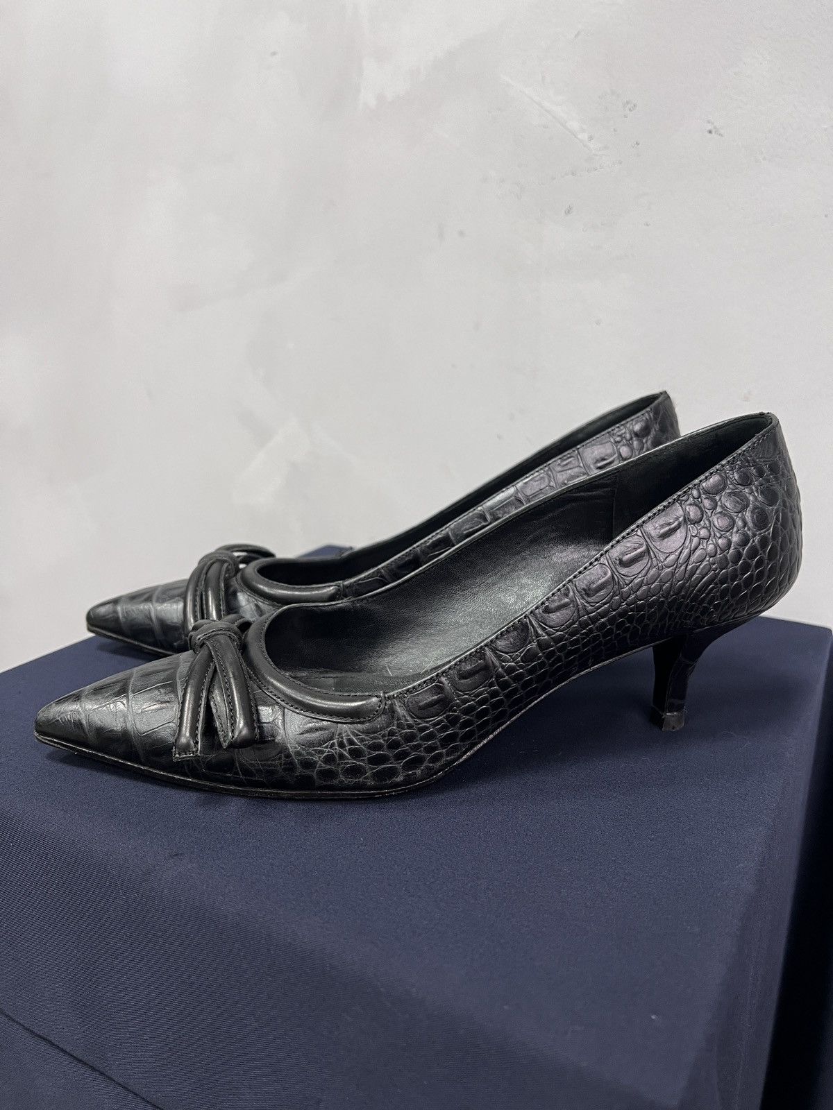 Prada Prada crocodile Leather Heels Women’s 37.5 vintage y2k Size US 7.5 / IT 37.5 - 3 Thumbnail