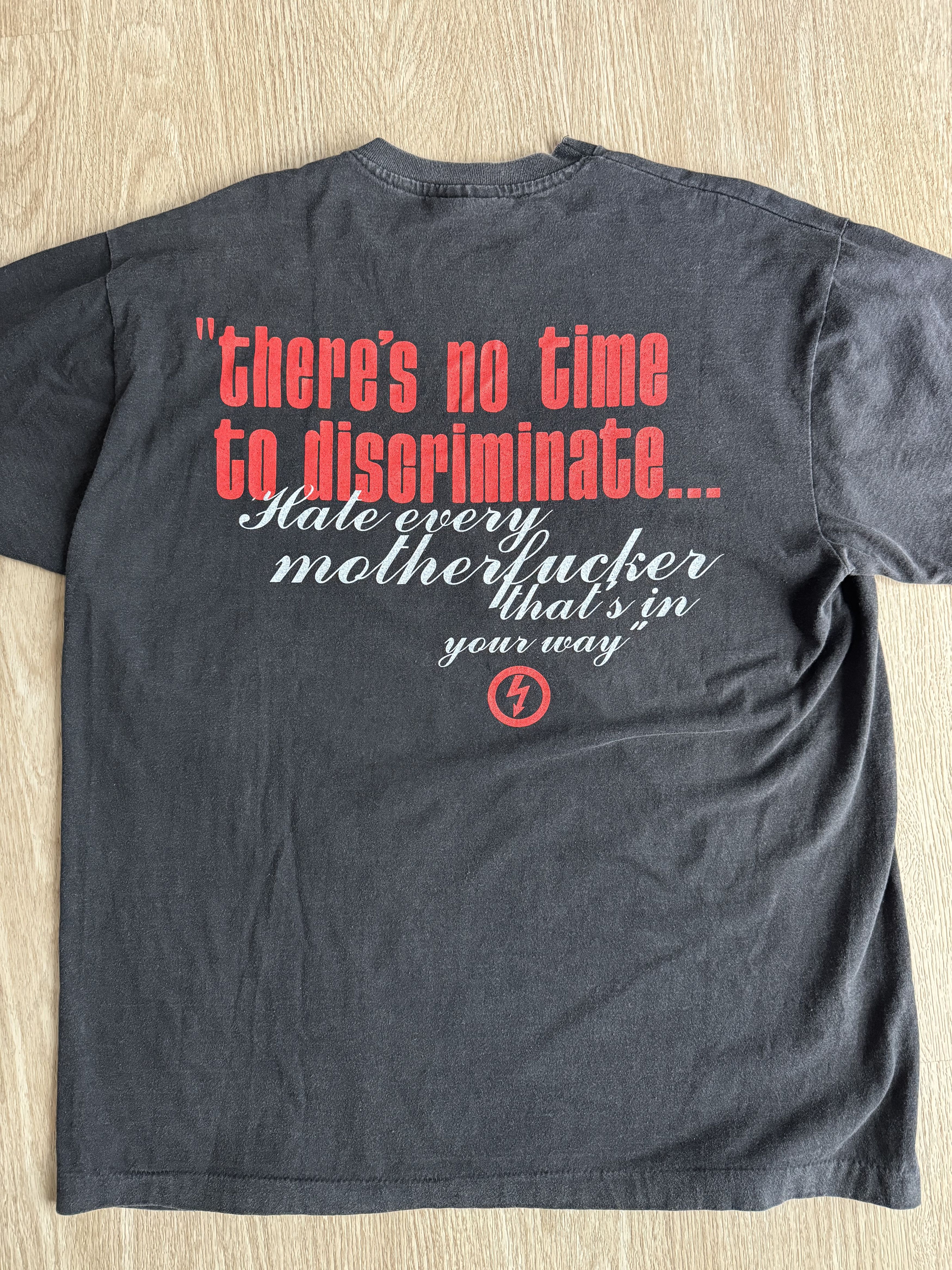 Vintage Marilyn Manson No Time To Discriminate Single Stitch Tee Size US L / EU 52-54 / 3 - 5 Thumbnail
