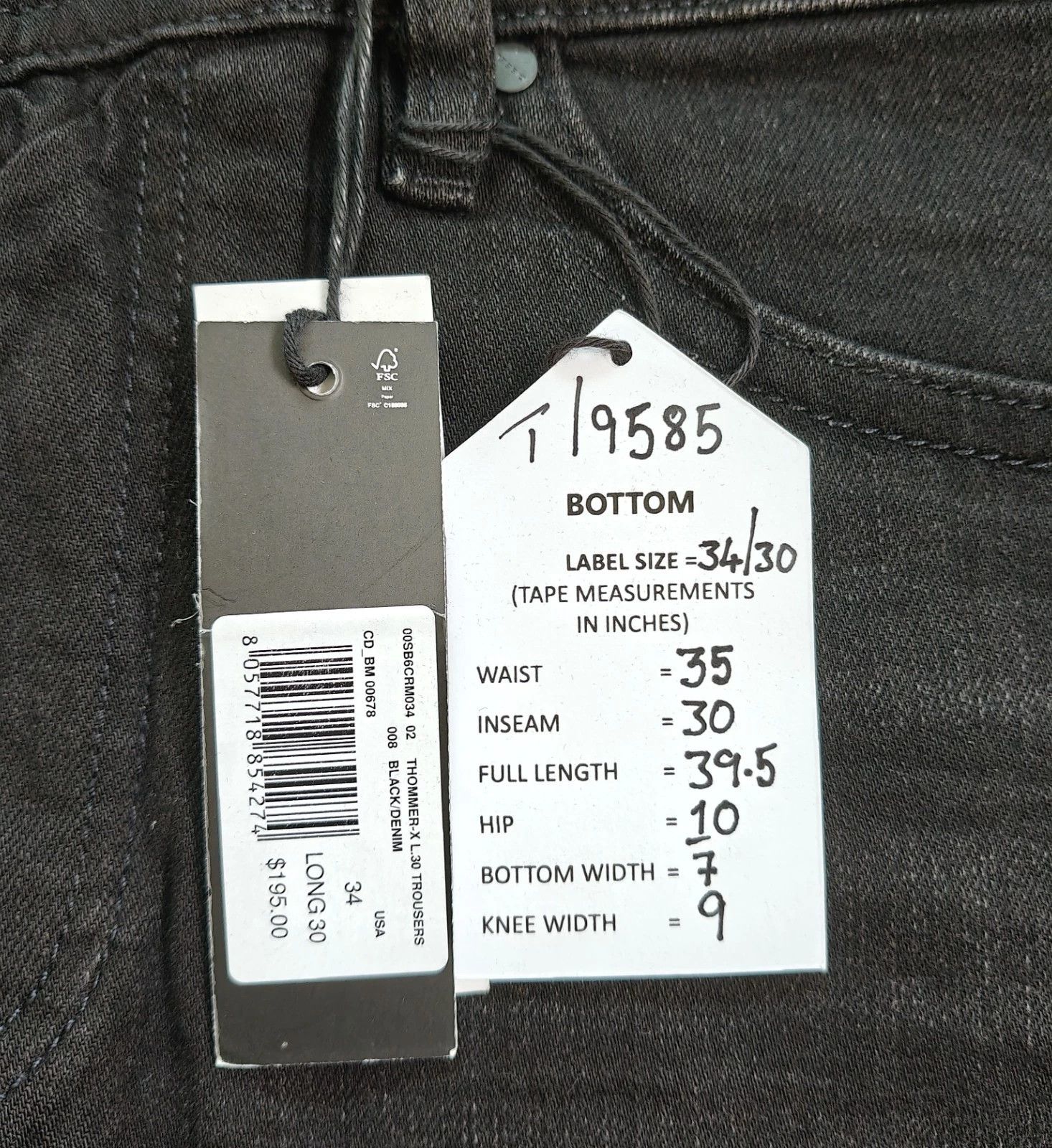 Diesel Diesel THOMMER-X L.30 MENS JEANS T/9585 Size US 34 / EU 50 - 6 Thumbnail