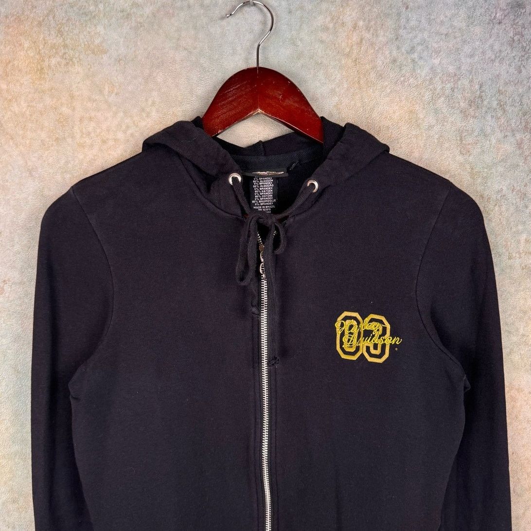 Harley Davidson × Vintage VTG Y2K Harley Davidson Gemstone Hoodie Sweatshirt Black Size S / US 4 / IT 40 - 4 Thumbnail